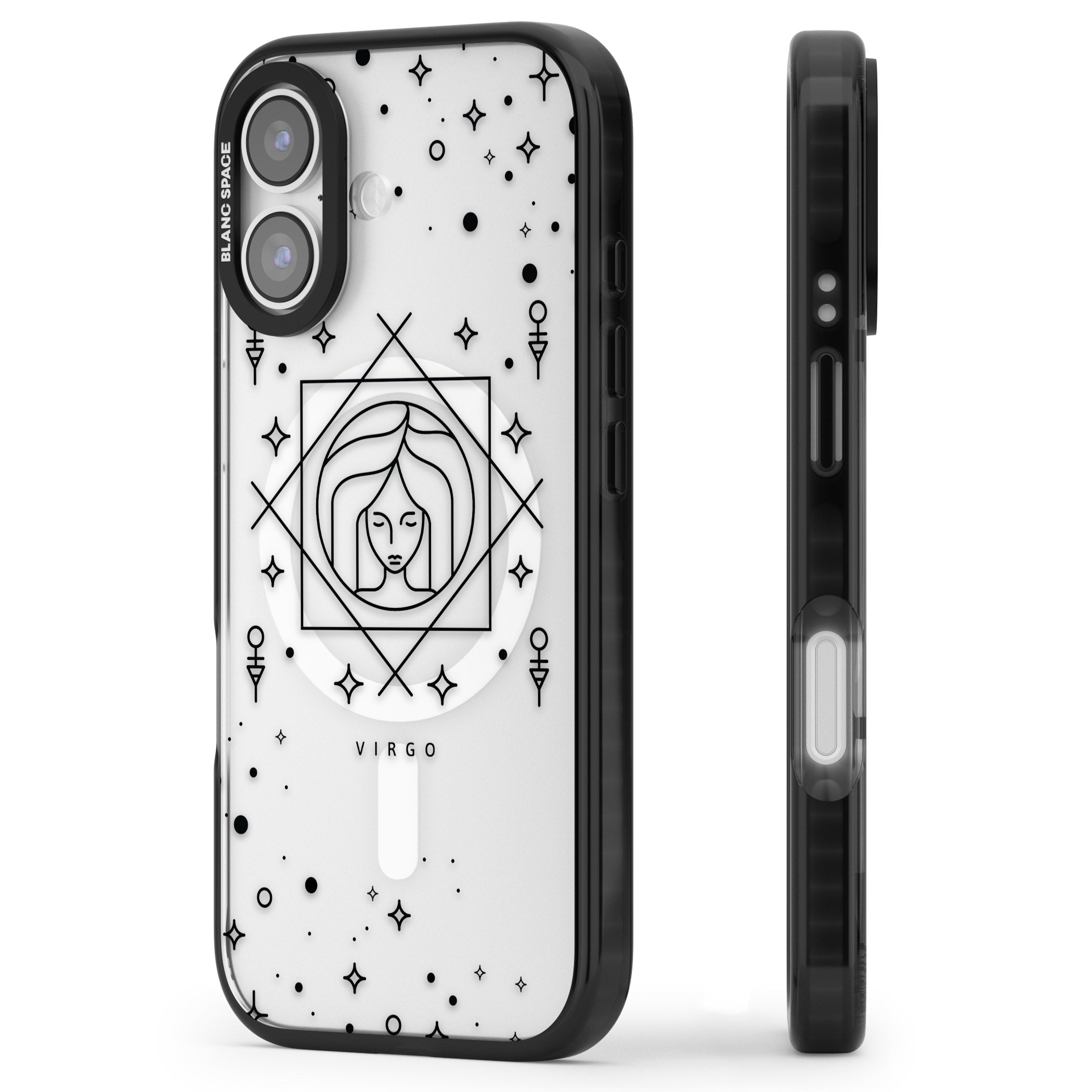 Virgo Emblem iPhone 17 Impact Pro Black Phone Case Side Profile