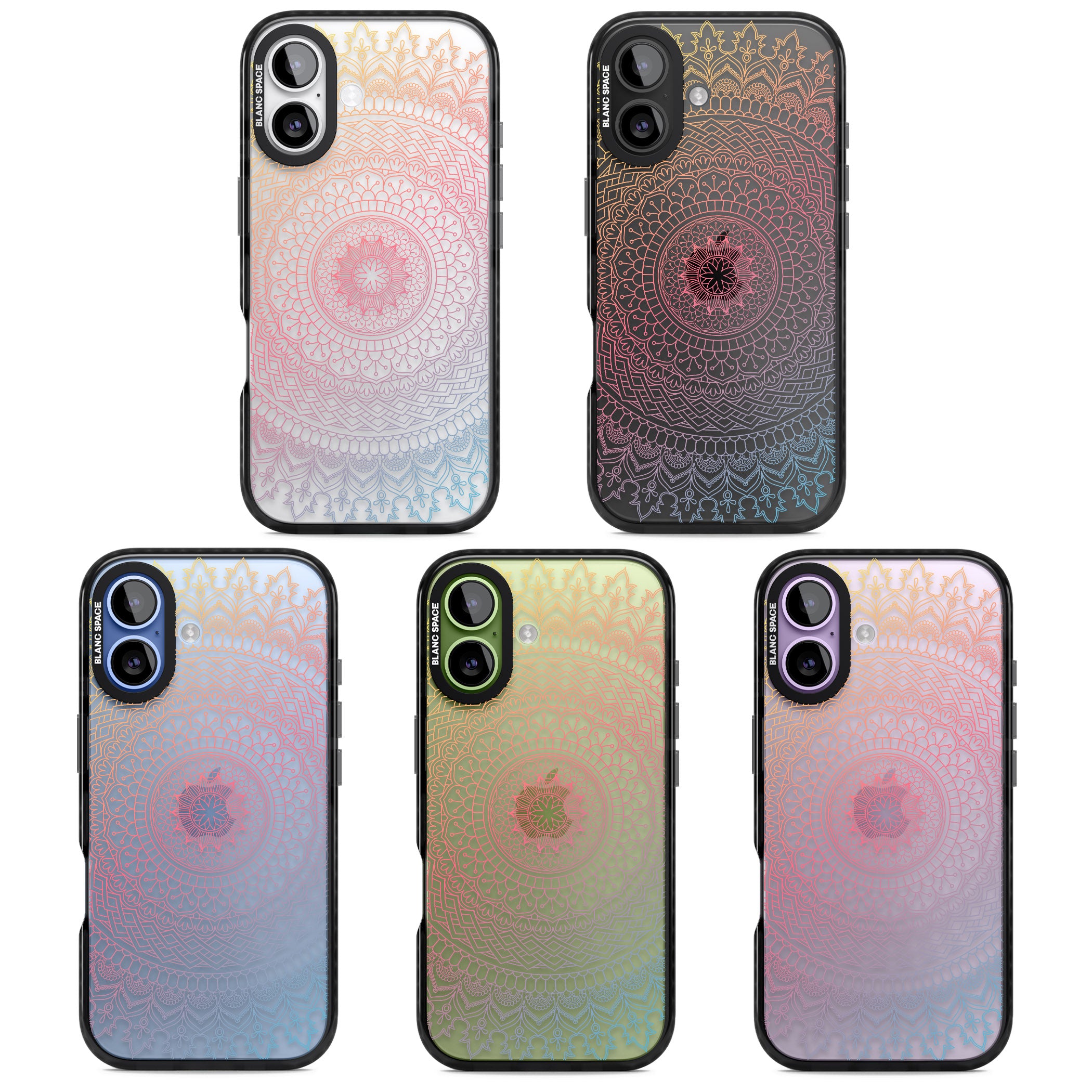 Rainbow Mandala iPhone 17 Impact Black Phone Case APT Impact Protection