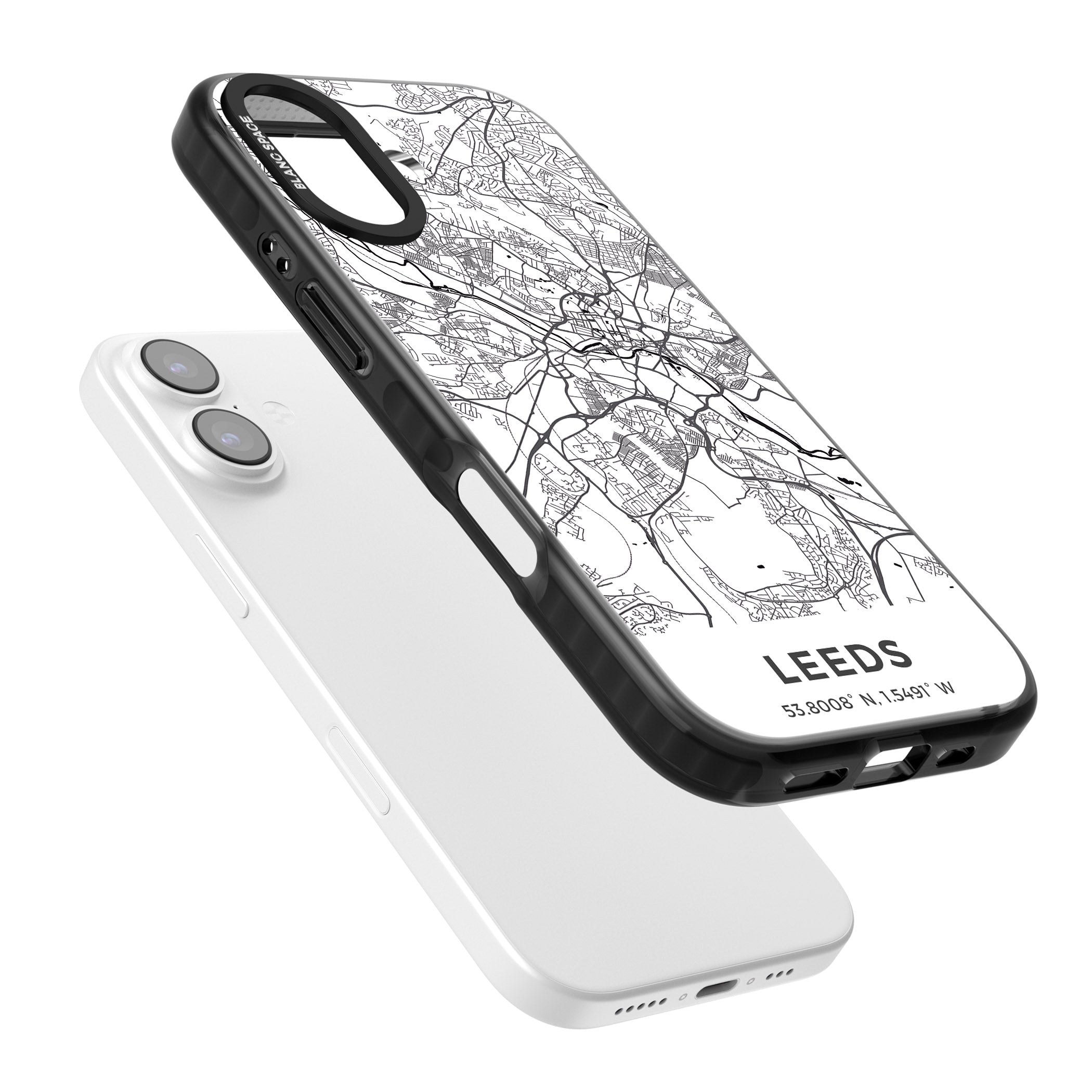 Leeds Map iPhone 17 Impact Black Phone Case Colours