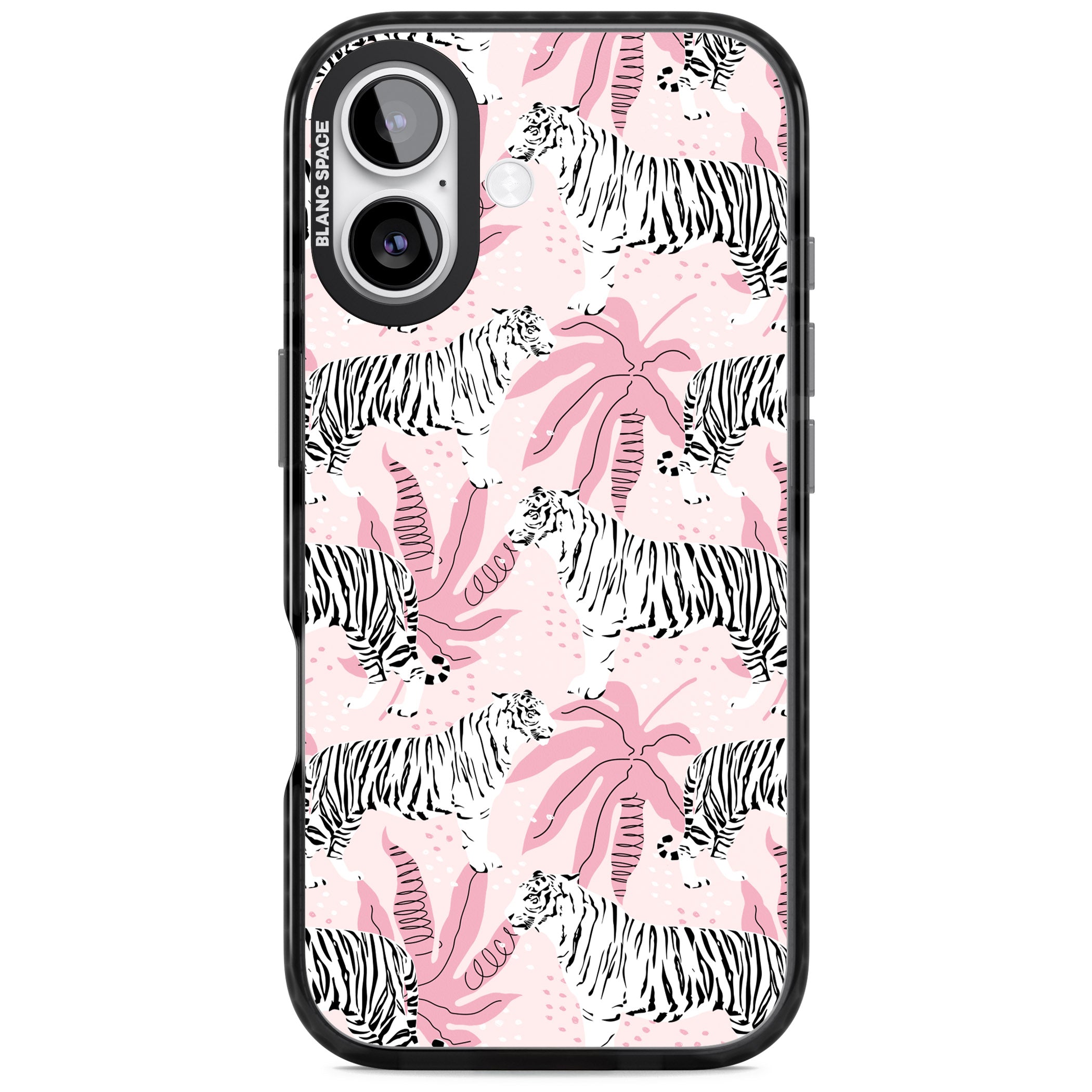 Pink Tiger Palm iPhone 17 Impact Black Phone Case