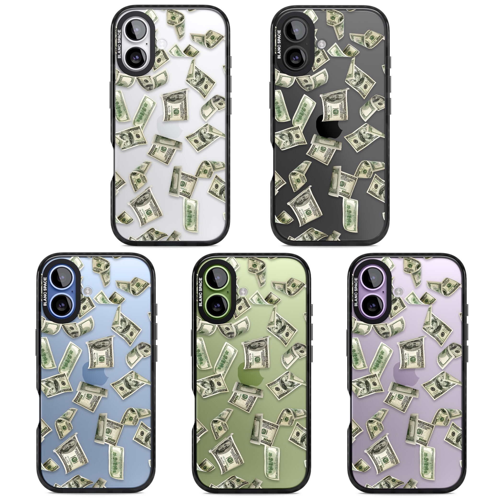 Falling Cash iPhone 17 Impact Black Phone Case APT Impact Protection