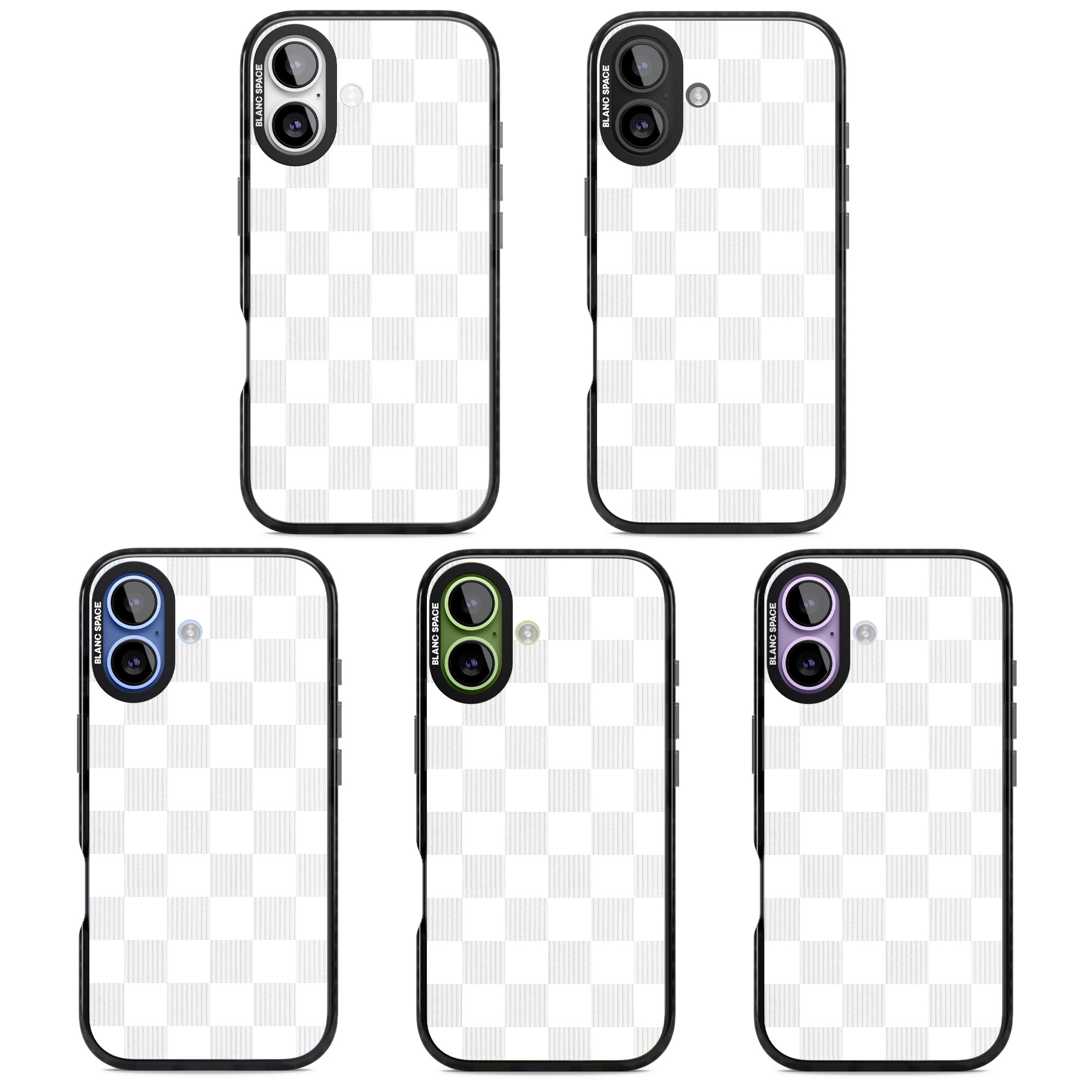 White Checkered iPhone 17 Impact Black Phone Case APT Impact Protection