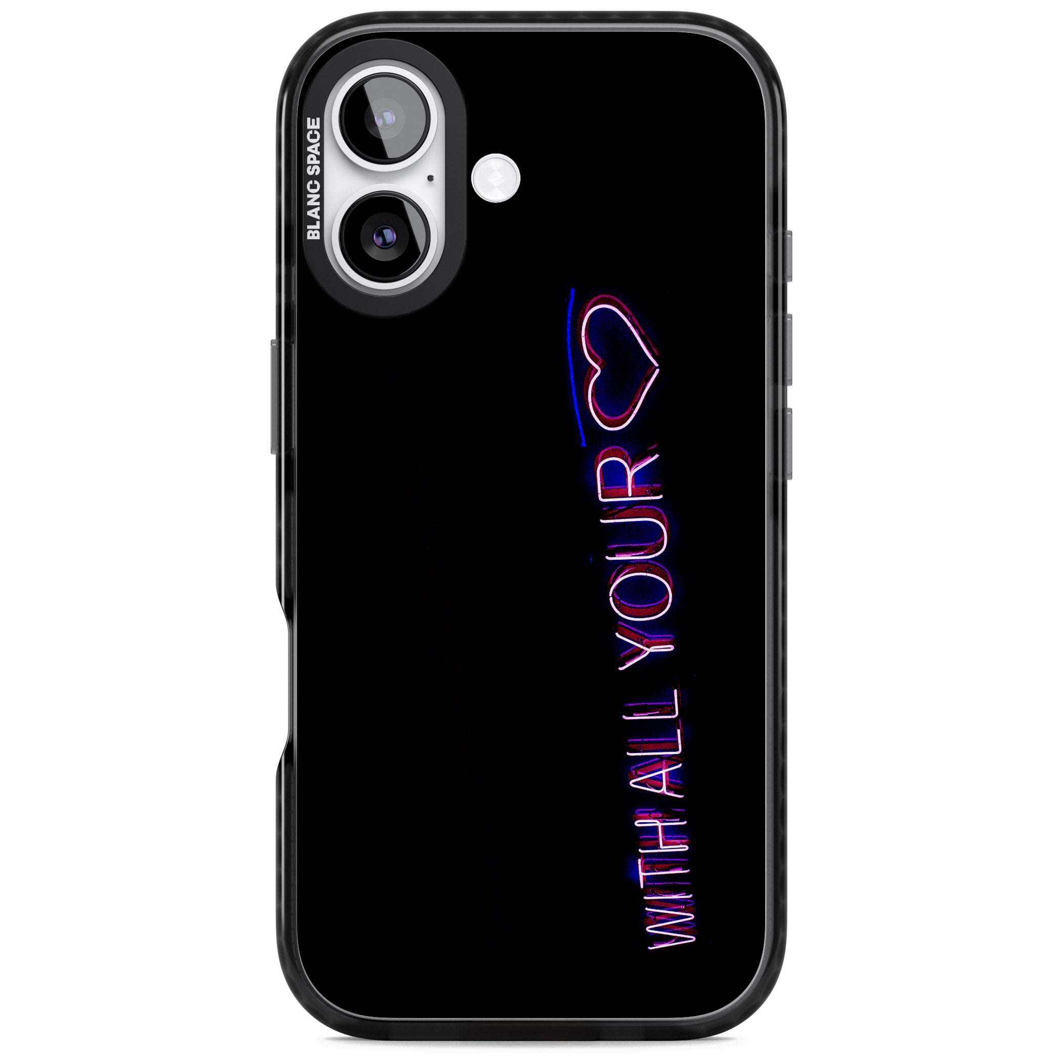 Neon Heart Script iPhone 17 Impact Black Phone Case