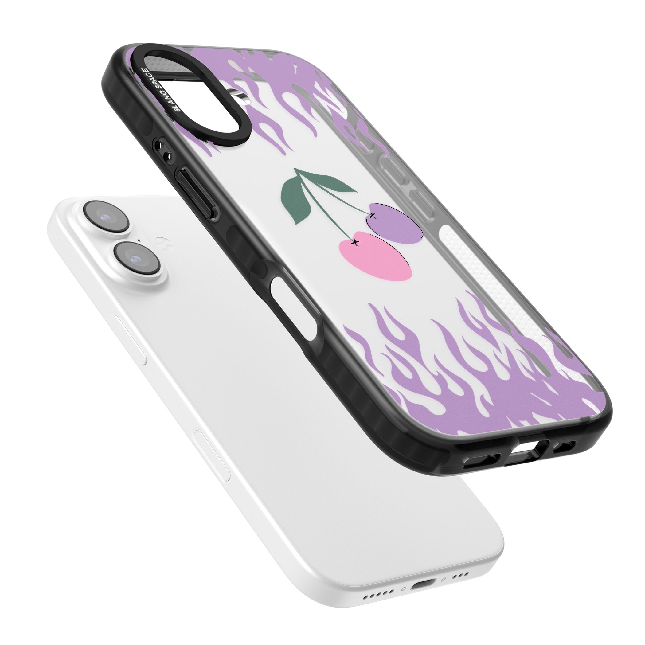 Cherries N' Flames iPhone 17 Impact Black Phone Case Colours