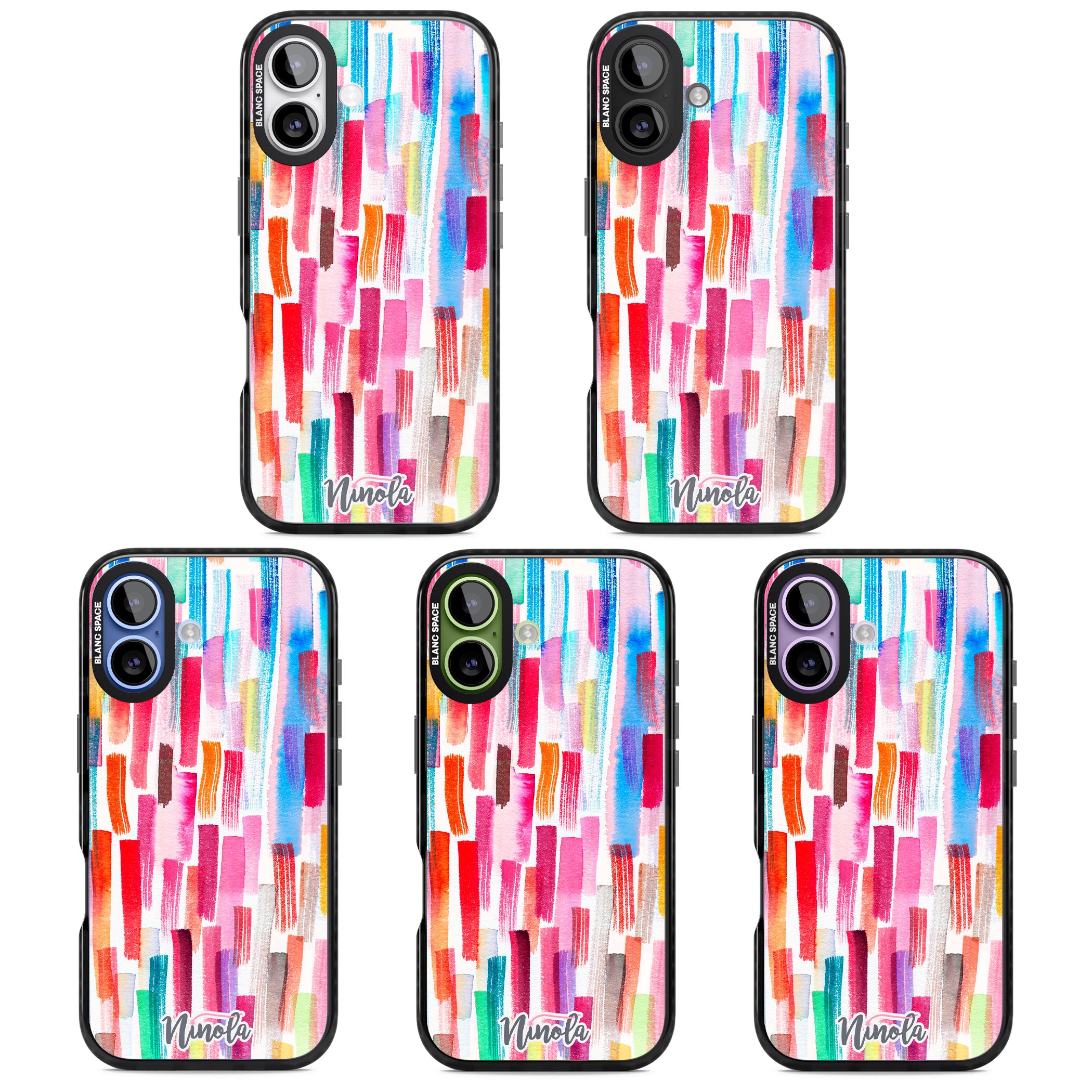Colorful Brushstrokes iPhone 17 Impact Black Phone Case APT Impact Protection