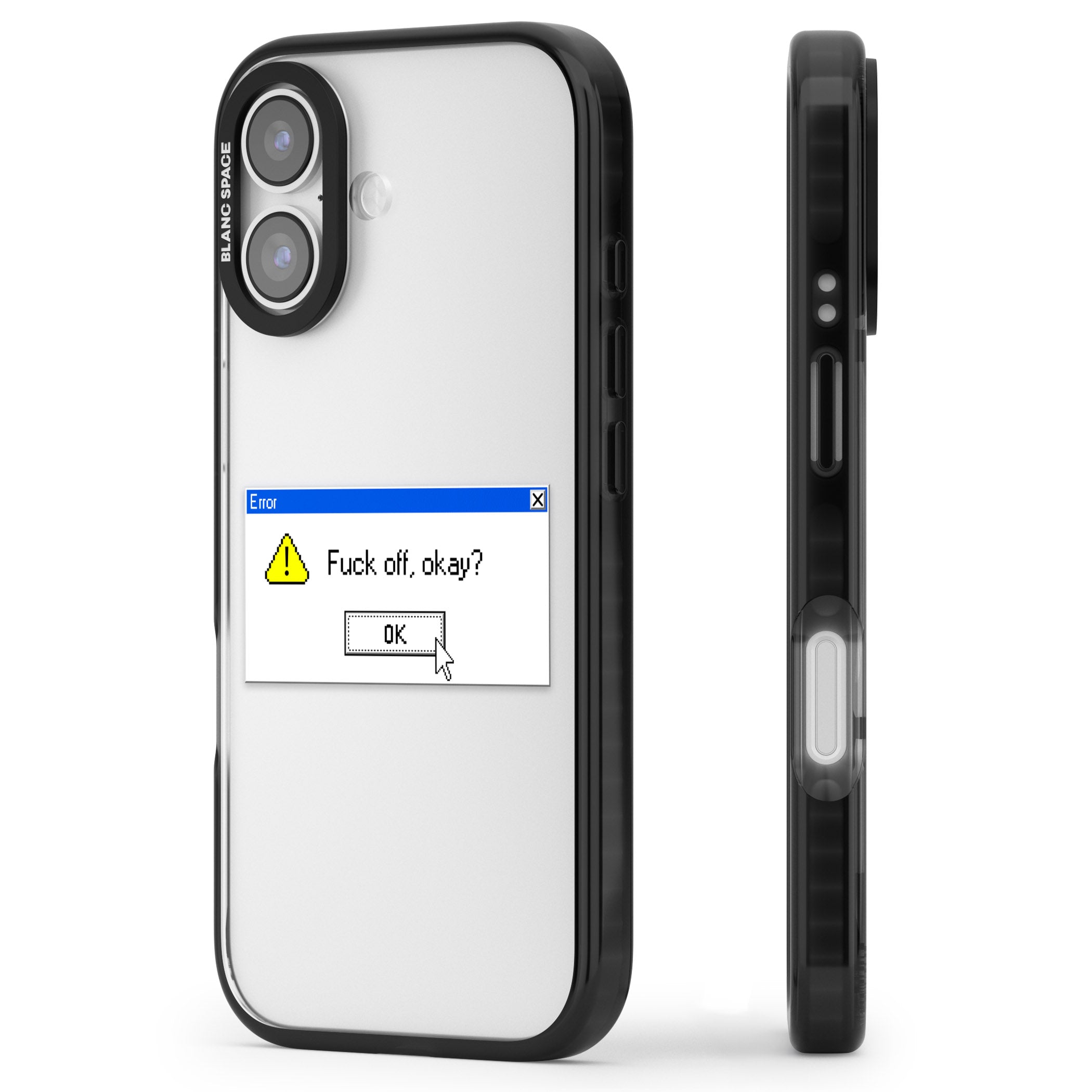 F Ck Off Okay Exe iPhone 17 Impact Black Phone Case Side Profile