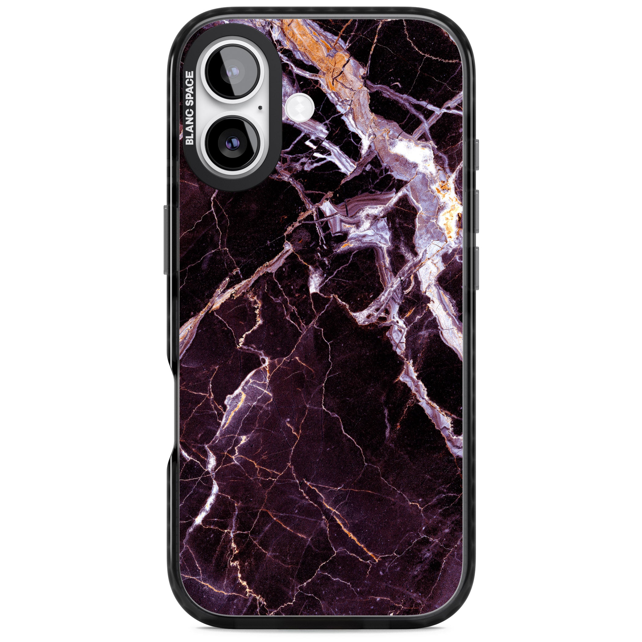 Violet Shatter Marble iPhone 17 Impact Black Phone Case