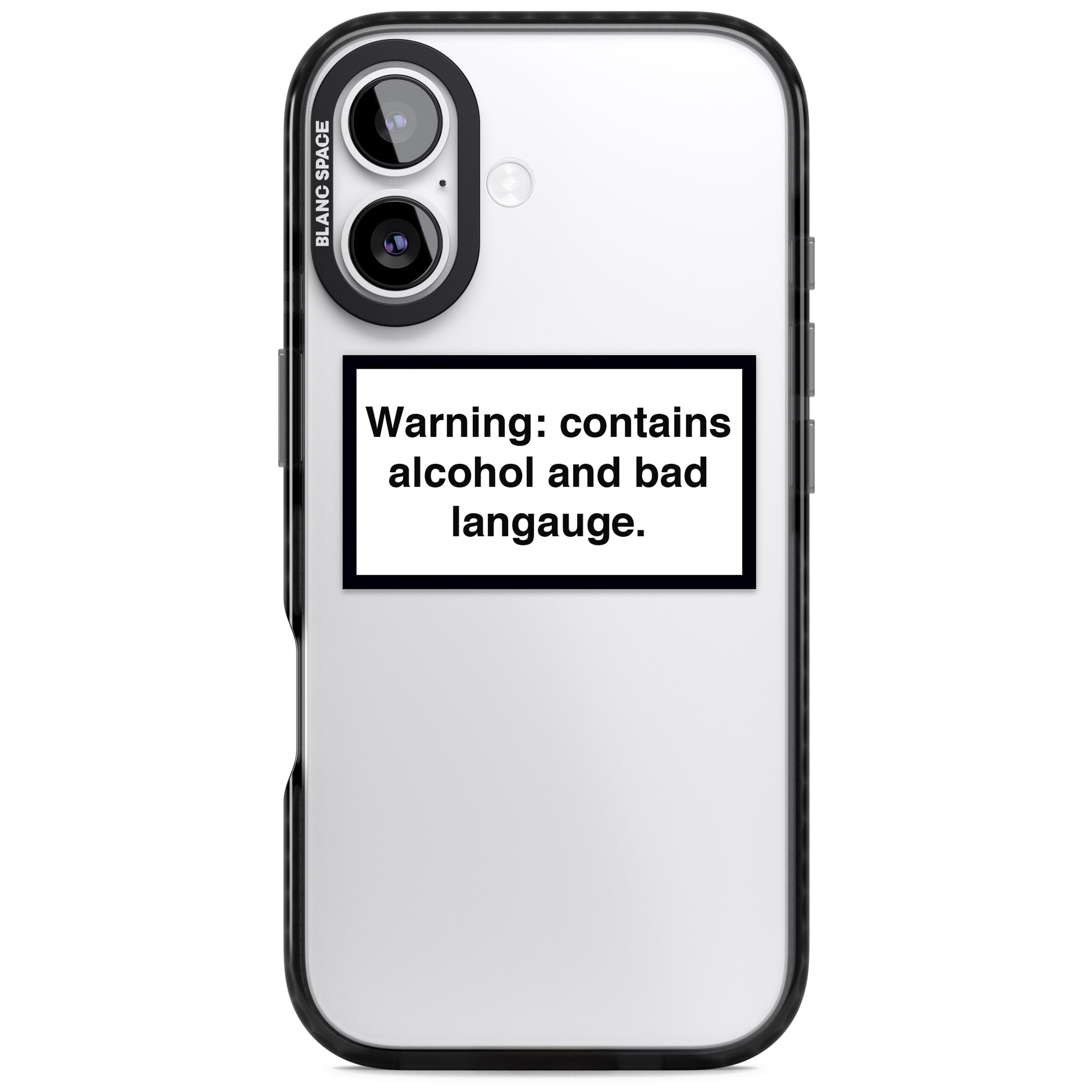 Warning: Contains Alcohol & Bad Language iPhone 17 Impact Black Phone Case