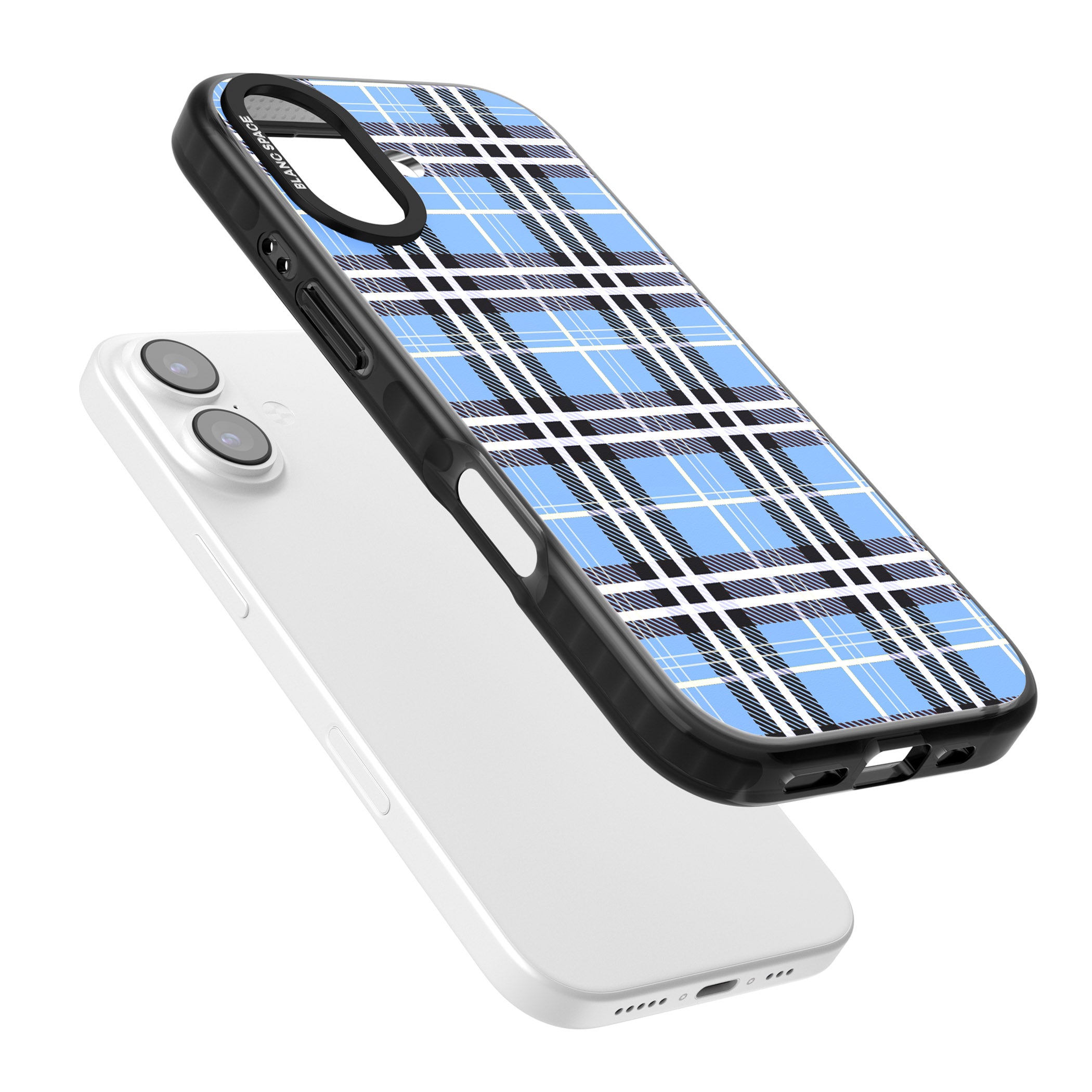 Blue Plaid iPhone 17 Impact Black Phone Case Colours