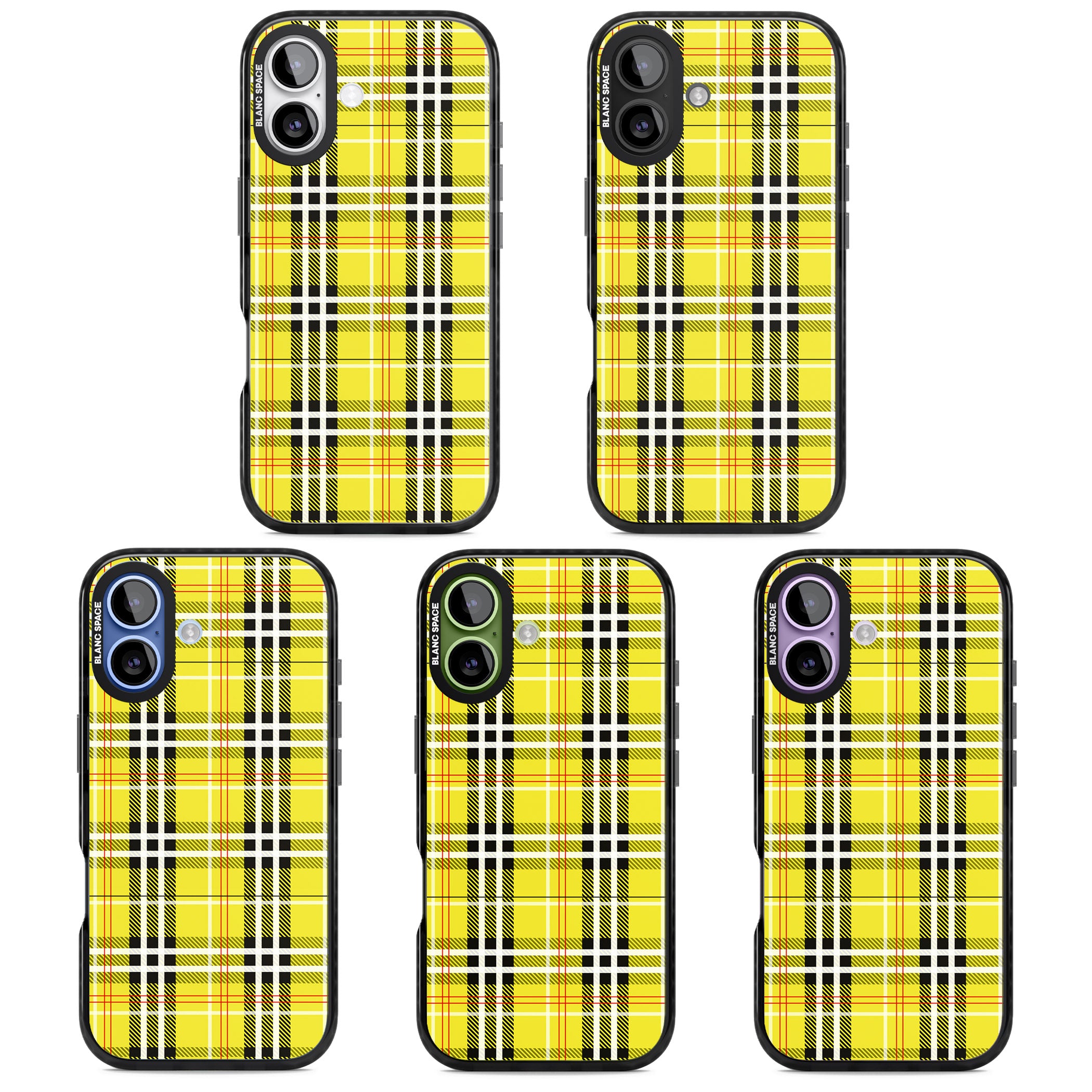 Yellow Plaid iPhone 17 Impact Black Phone Case APT Impact Protection