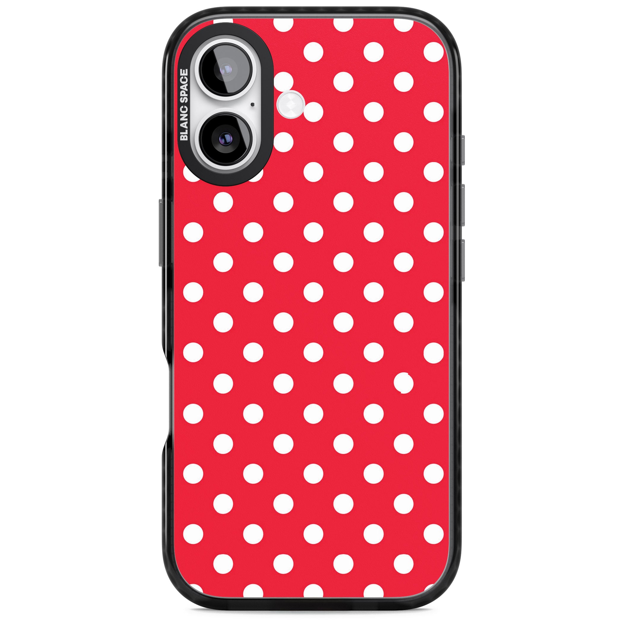 Designer Lava Red Polka Dot iPhone 17 Impact Black Phone Case