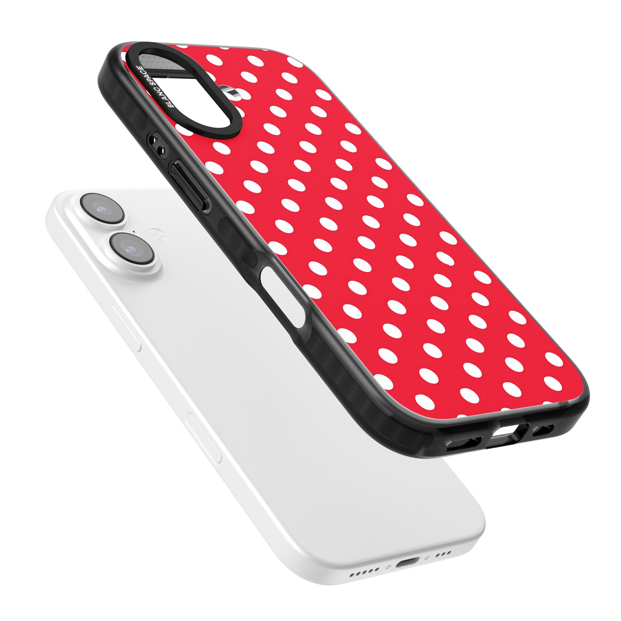 Designer Lava Red Polka Dot iPhone 17 Impact Black Phone Case Colours