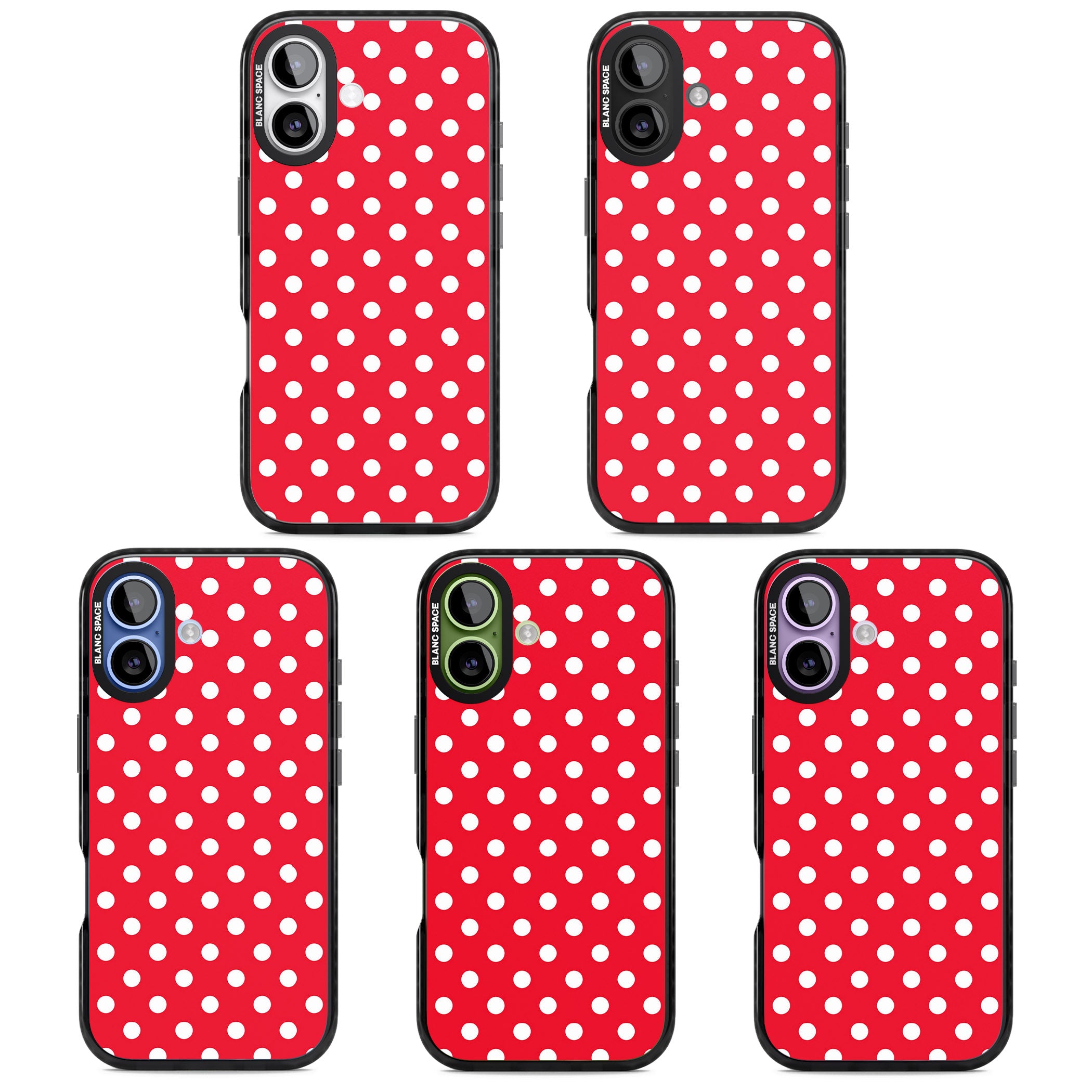 Designer Lava Red Polka Dot iPhone 17 Impact Black Phone Case APT Impact Protection