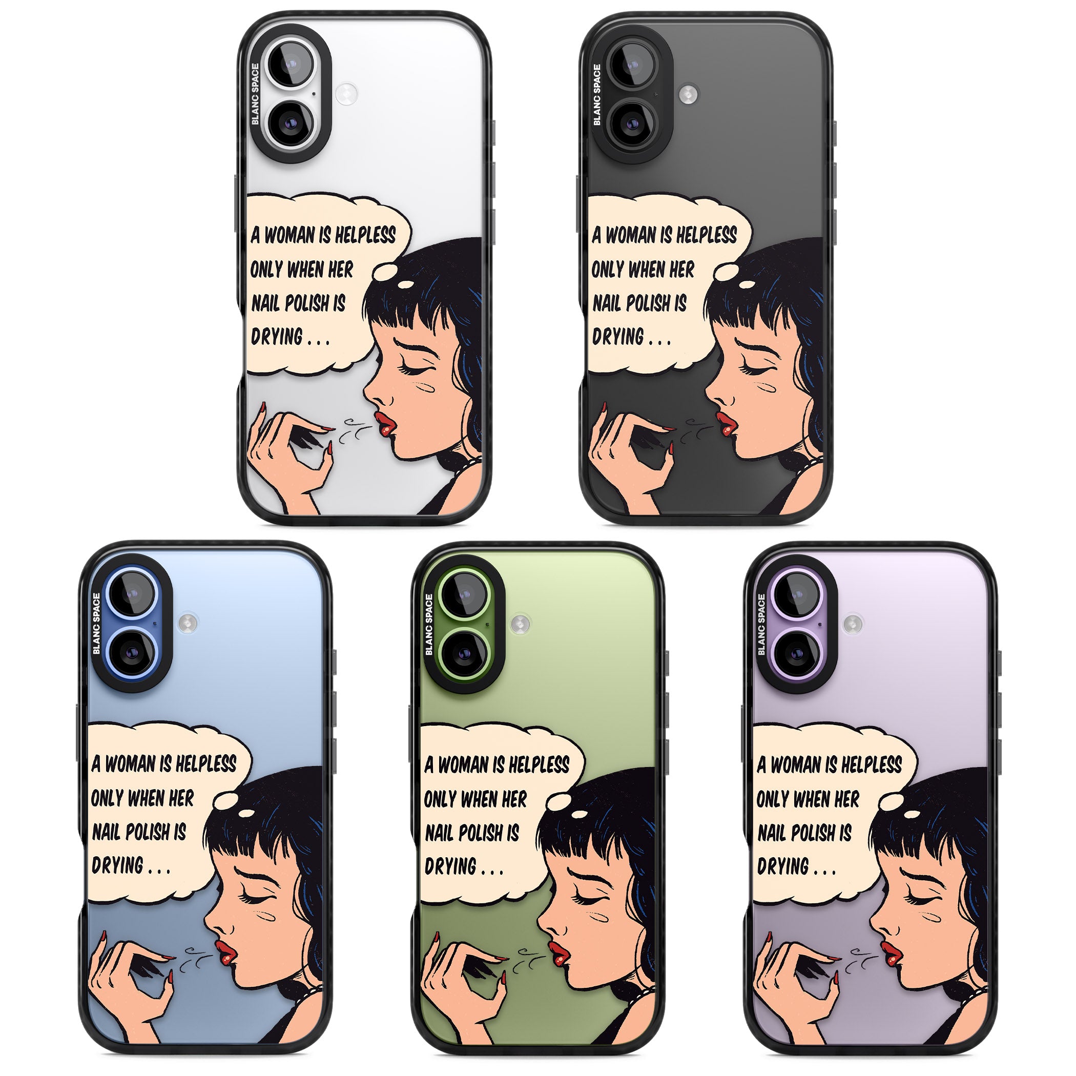 Drying Nails Pop Art iPhone 17 Impact Black Phone Case APT Impact Protection