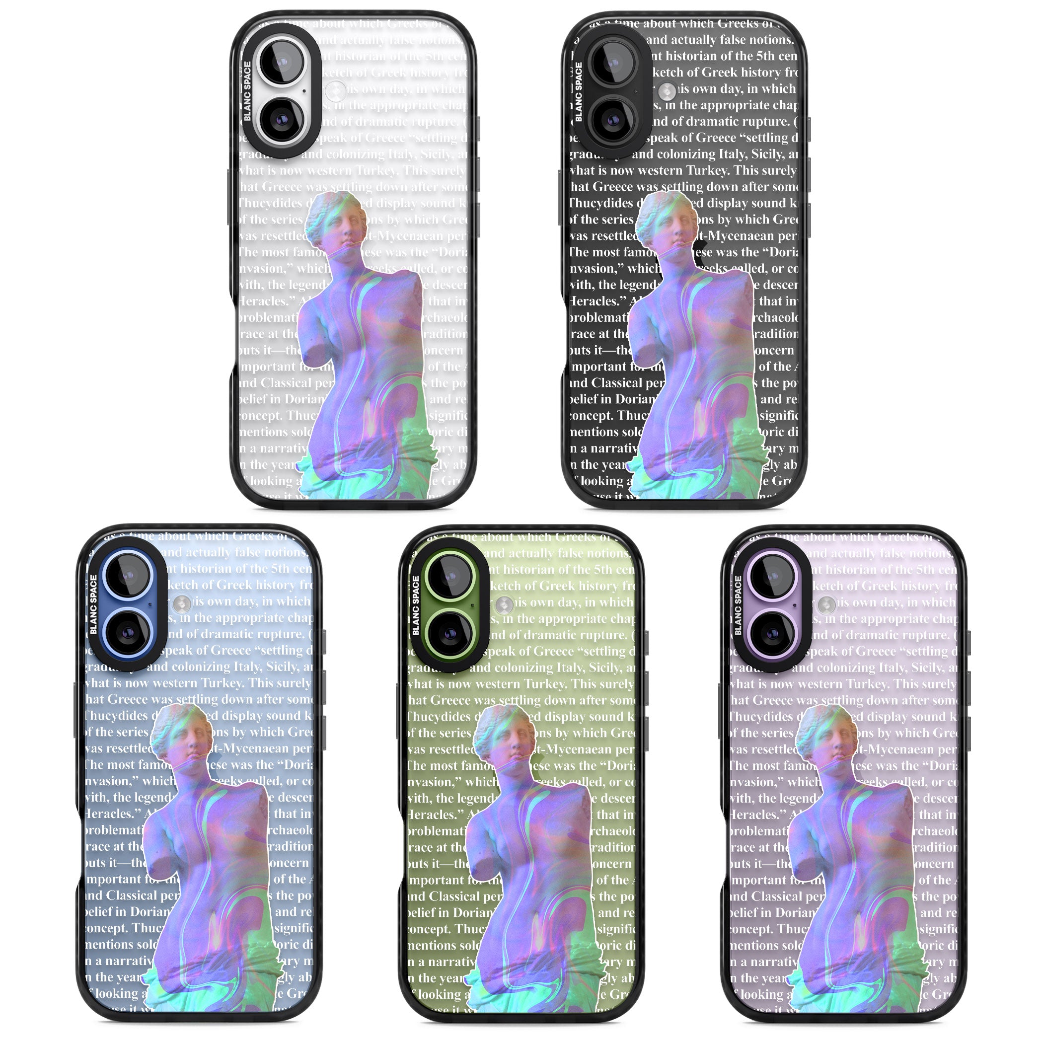 Iridescent De Milo iPhone 17 Impact Black Phone Case APT Impact Protection