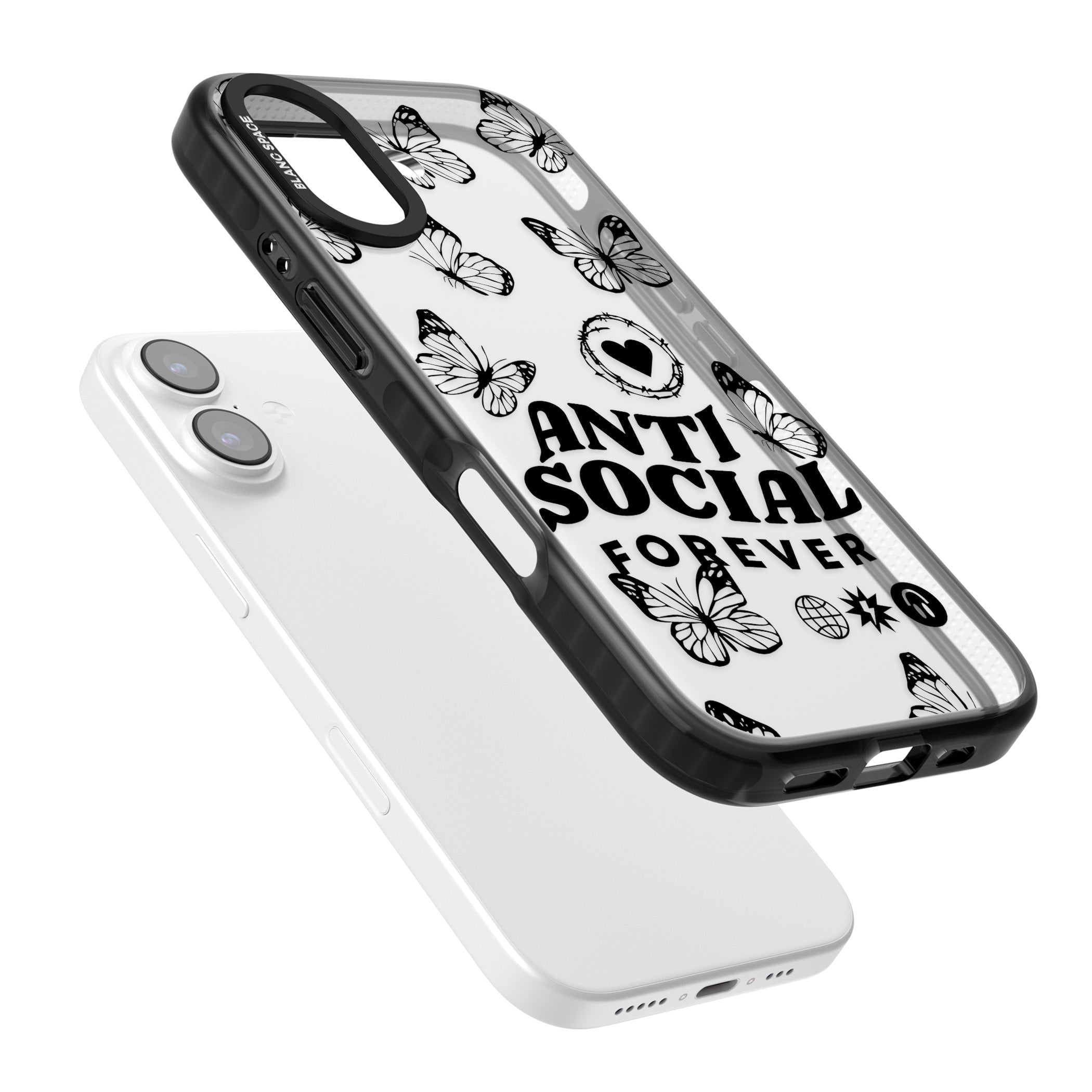 Anti Social Forever iPhone 17 Impact Black Phone Case Colours