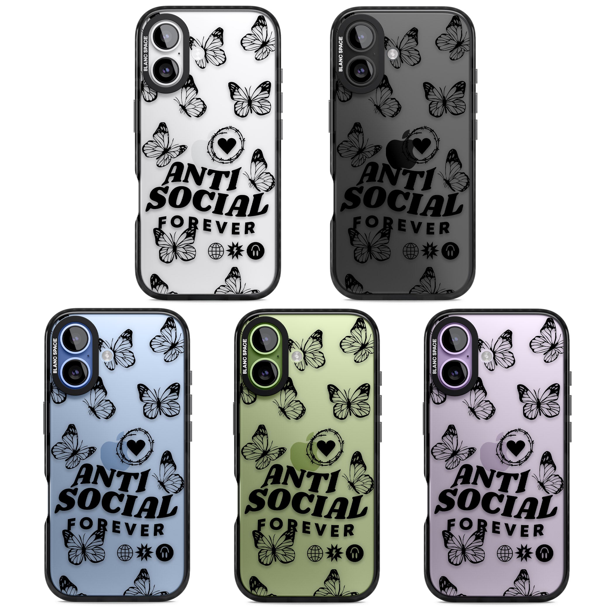 Anti Social Forever iPhone 17 Impact Black Phone Case APT Impact Protection
