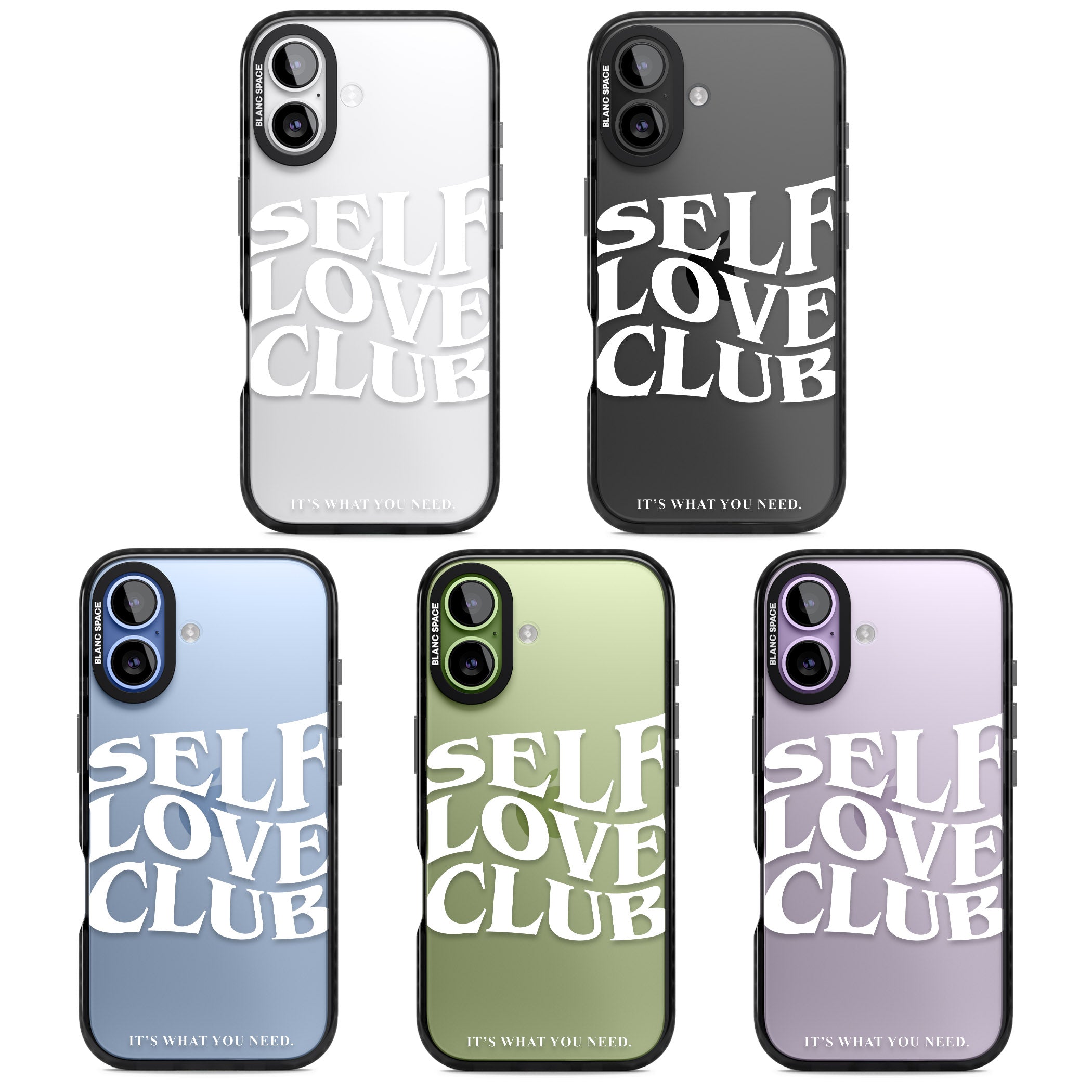 Self Love Club White iPhone 17 Impact Black Phone Case APT Impact Protection