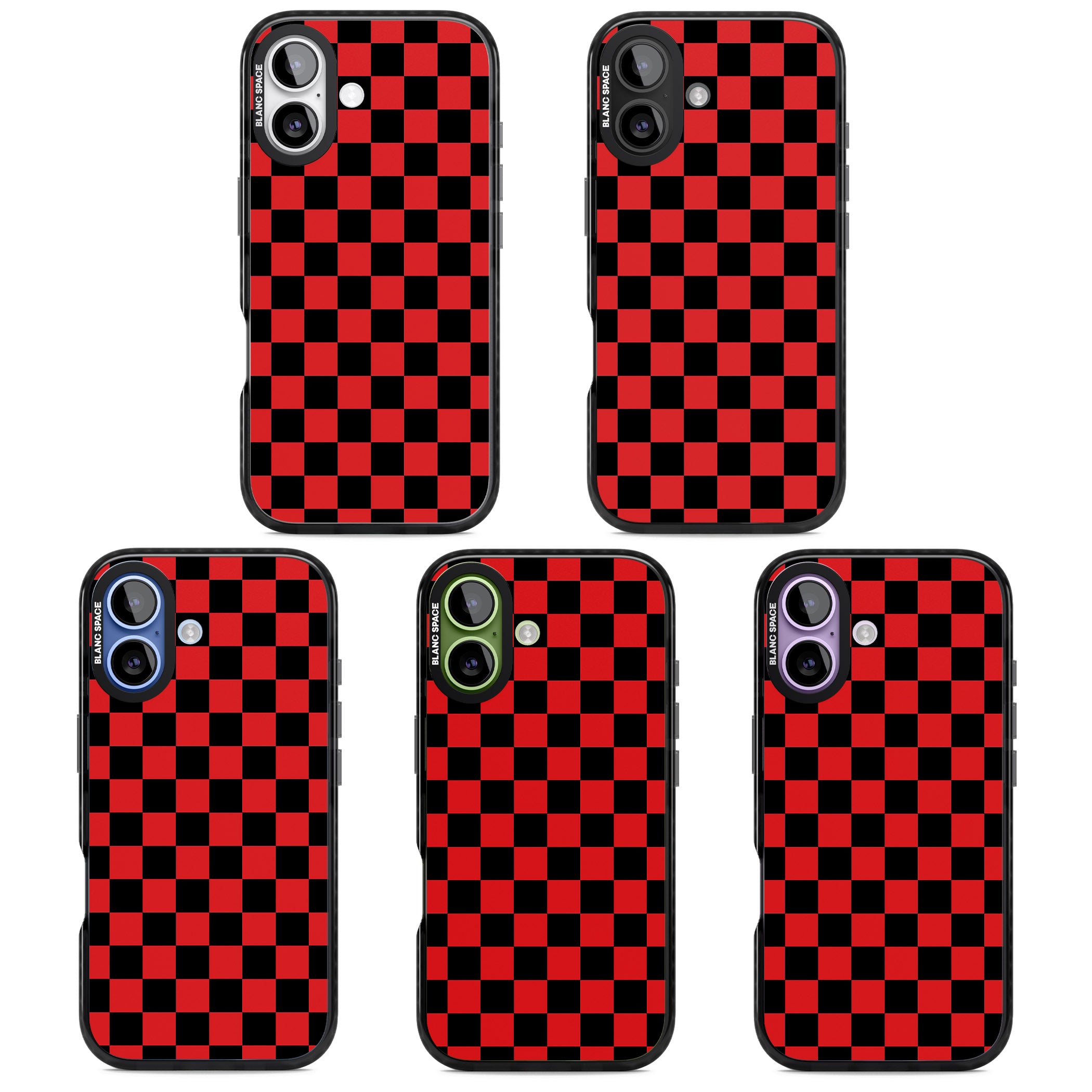 Red Black Checkered iPhone 17 Impact Black Phone Case APT Impact Protection