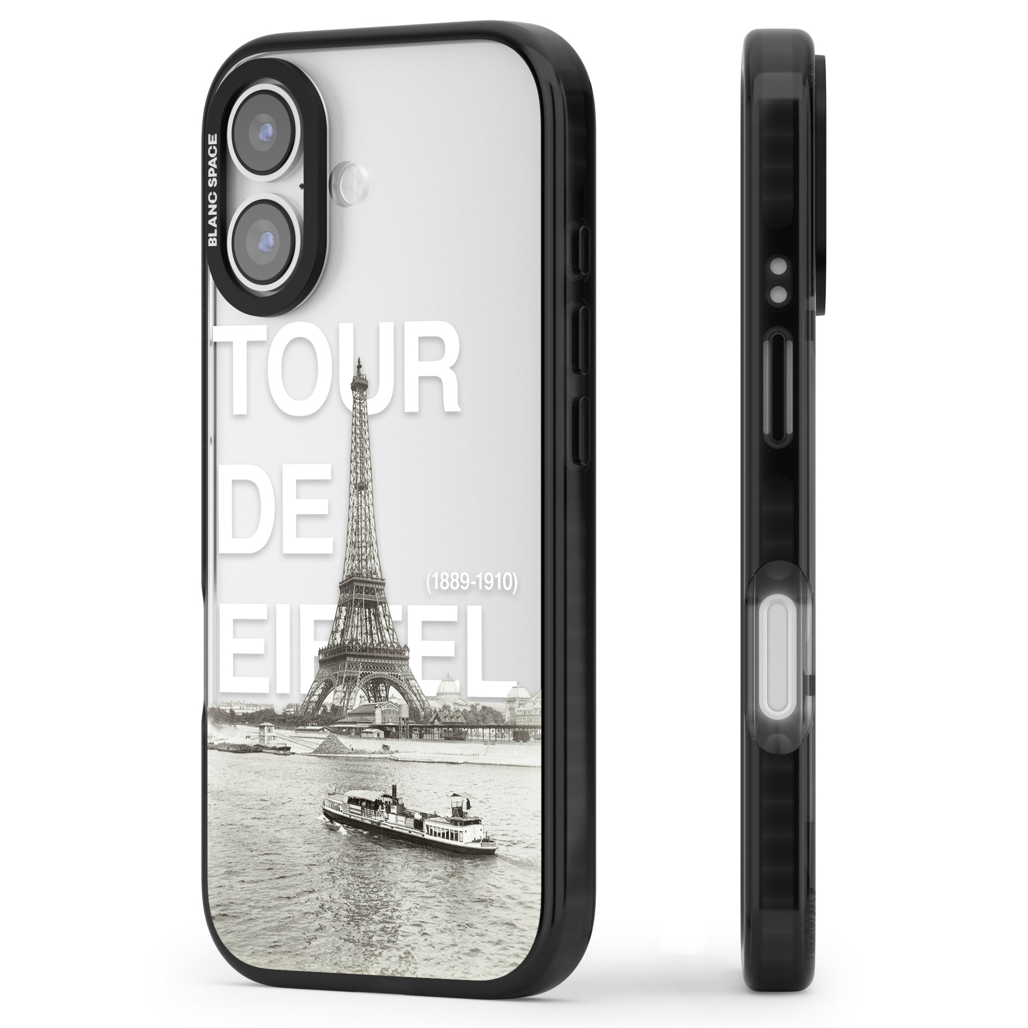 Tour De Eiffel iPhone 17 Impact Black Phone Case Side Profile