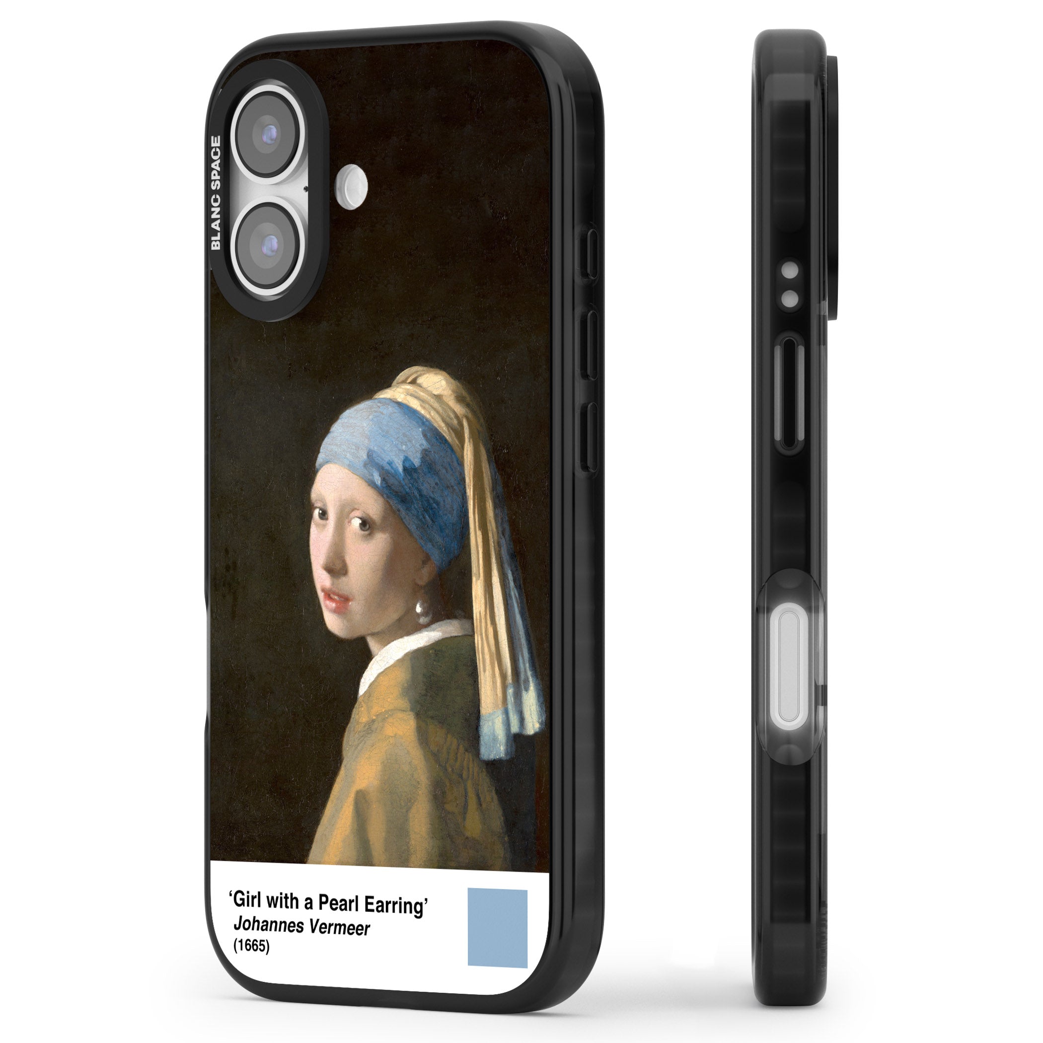 Girl With A Pearl Earring iPhone 17 Impact Black Phone Case Side Profile