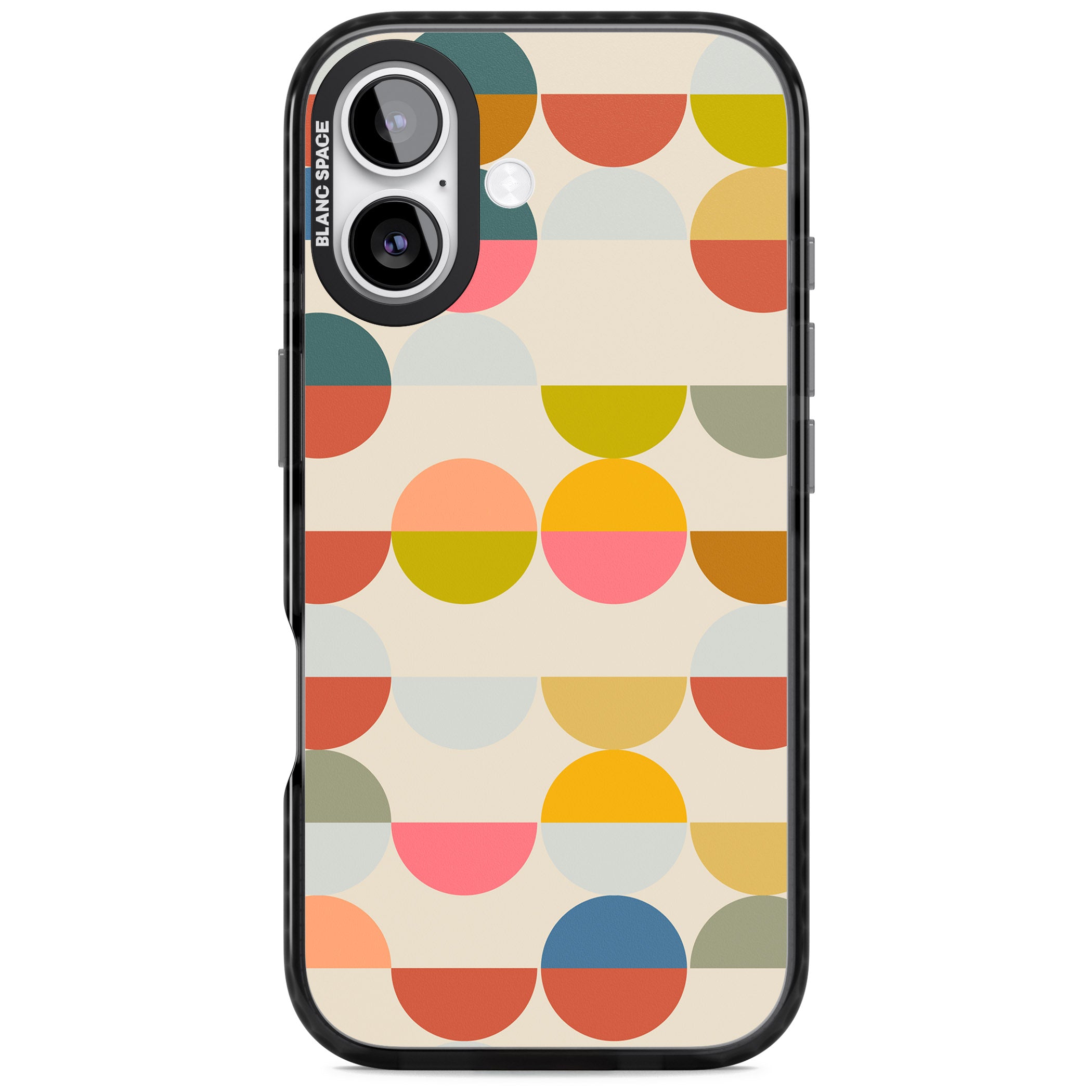 Colorful Retro Circles iPhone 17 Impact Black Phone Case