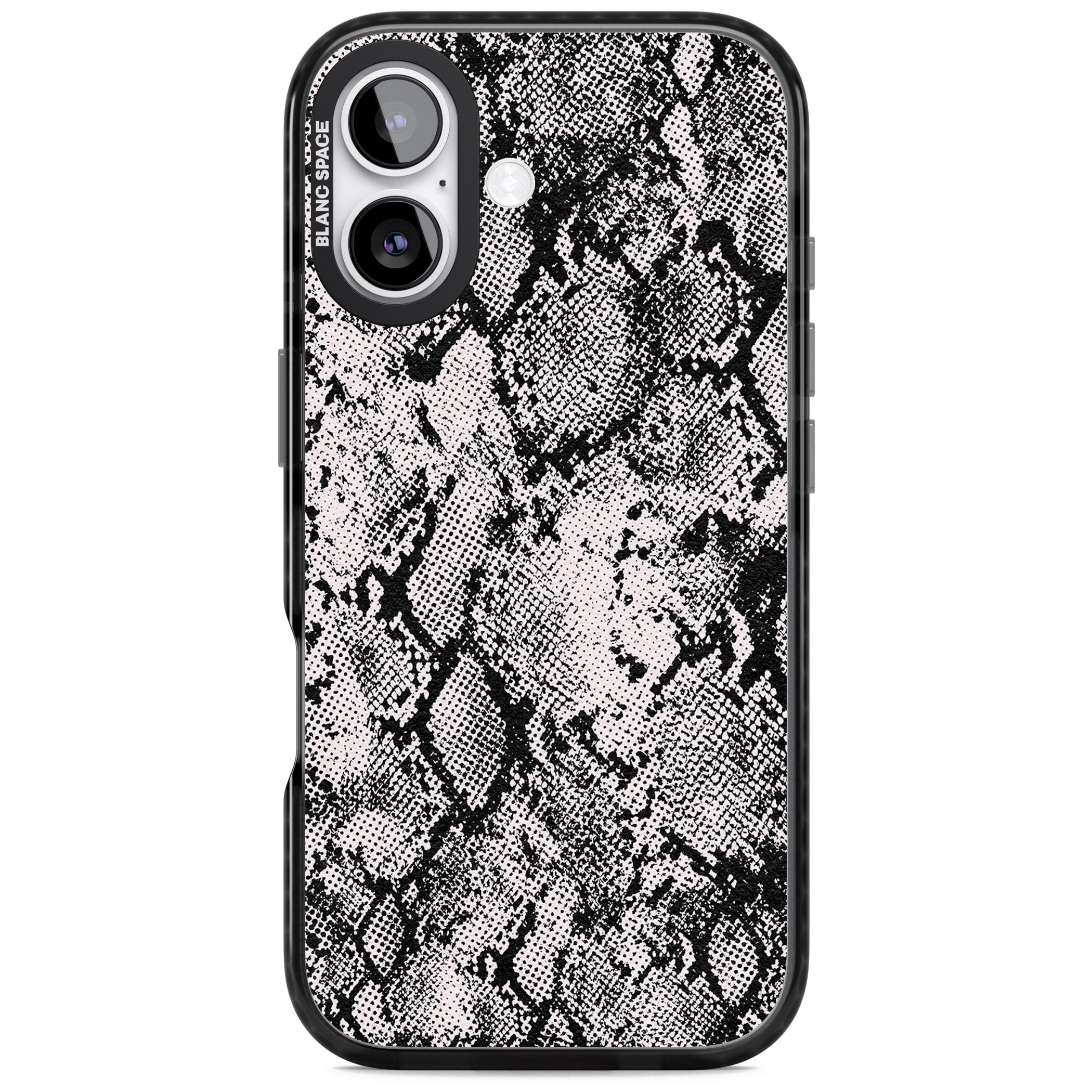 Pastel Snakeskin Grey iPhone 17 Impact Black Phone Case
