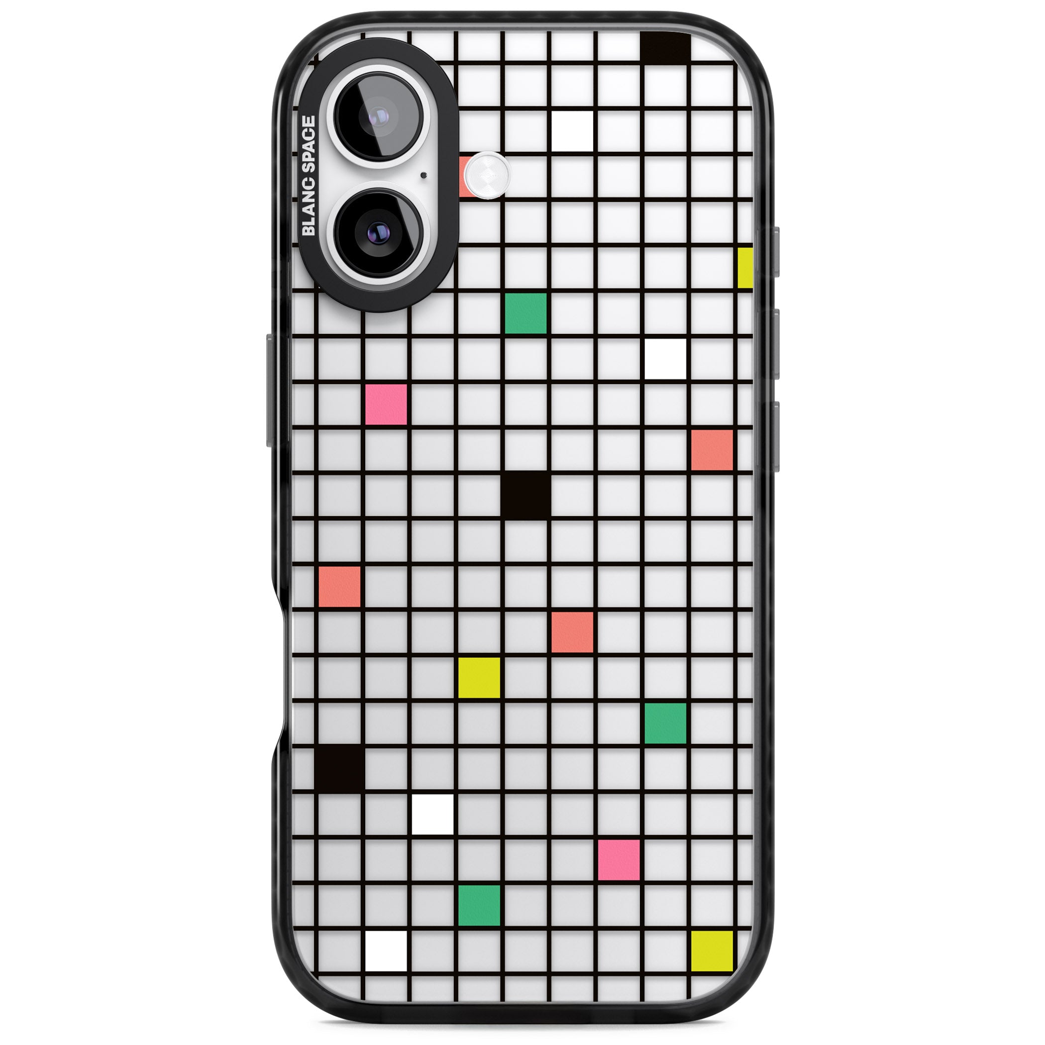 Vibrant Clear Geometric Grid iPhone 17 Impact Black Phone Case