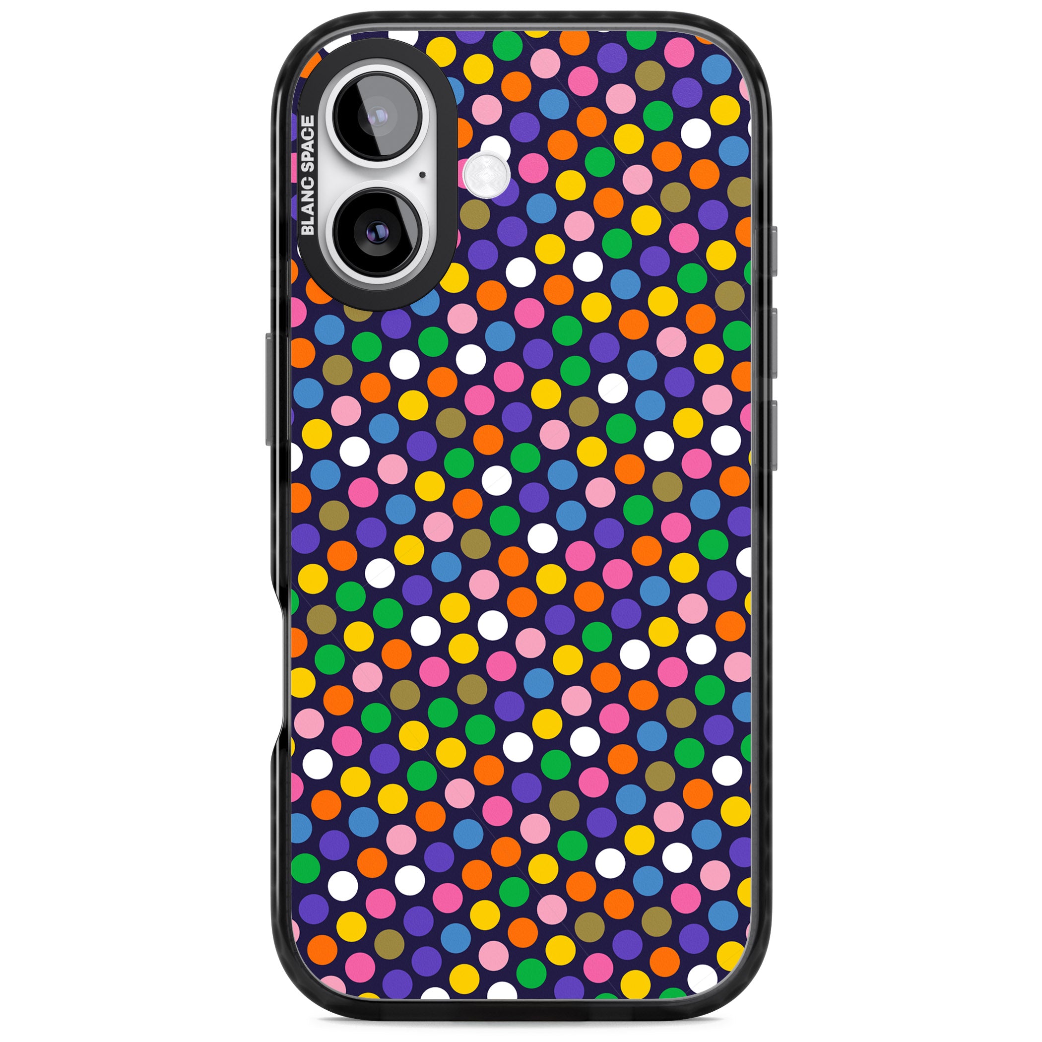 Multicolour Polka Dot Fiesta (Purple) iPhone 17 Impact Black Phone Case
