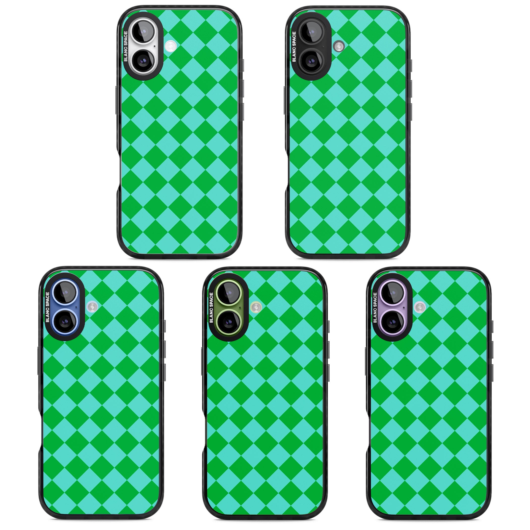 Retro Green Diamond Plaid iPhone 17 Impact Black Phone Case APT Impact Protection