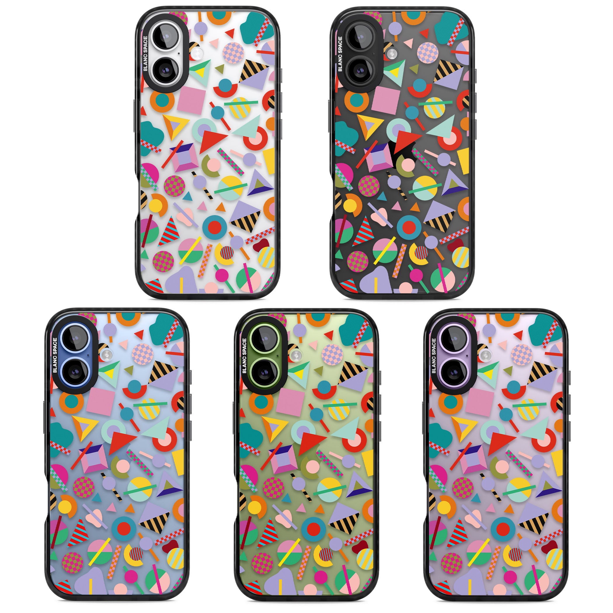 Retro Carnival Shapes iPhone 17 Impact Black Phone Case APT Impact Protection