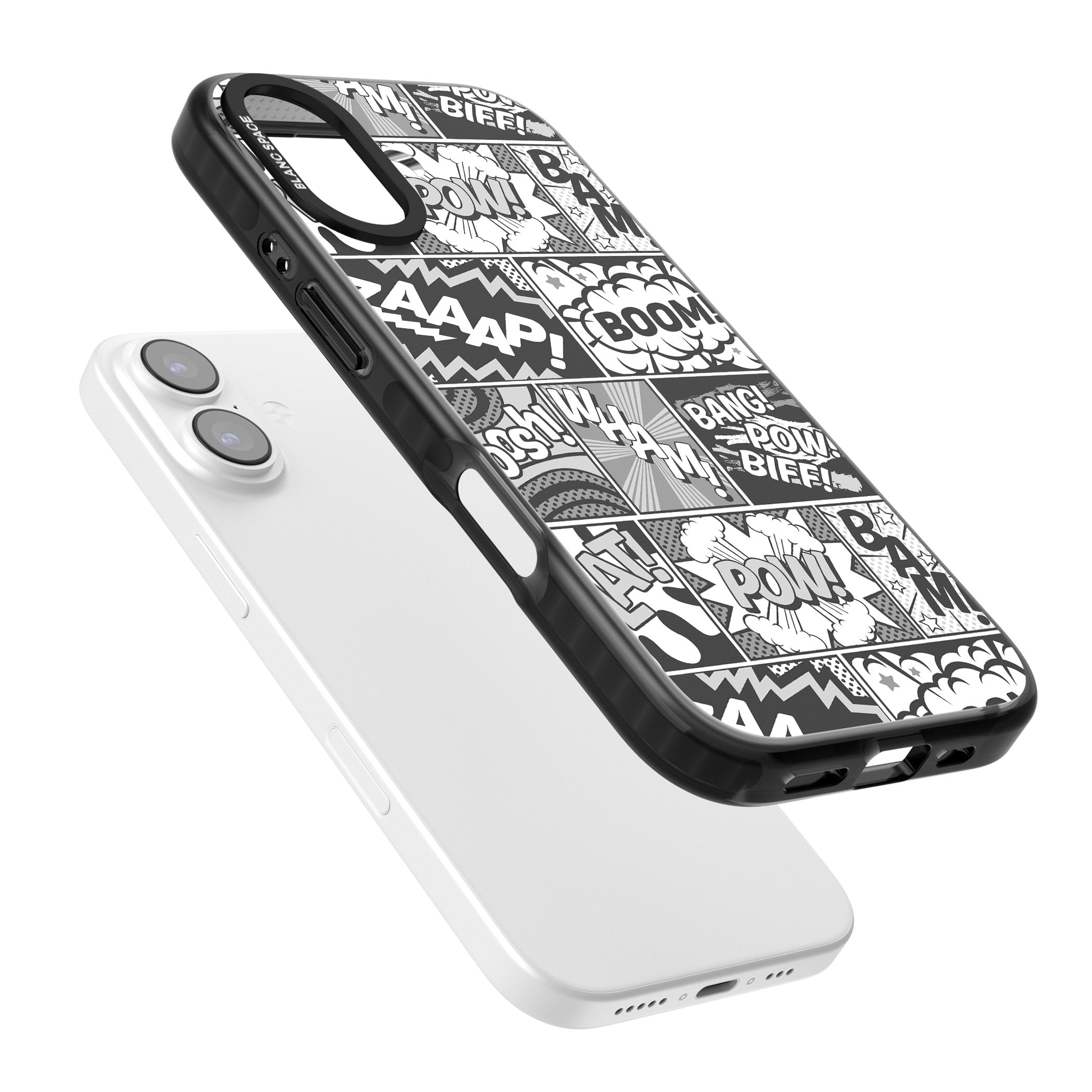 Onomatopoeia (Black & White) iPhone 17 Impact Black Phone Case Colours