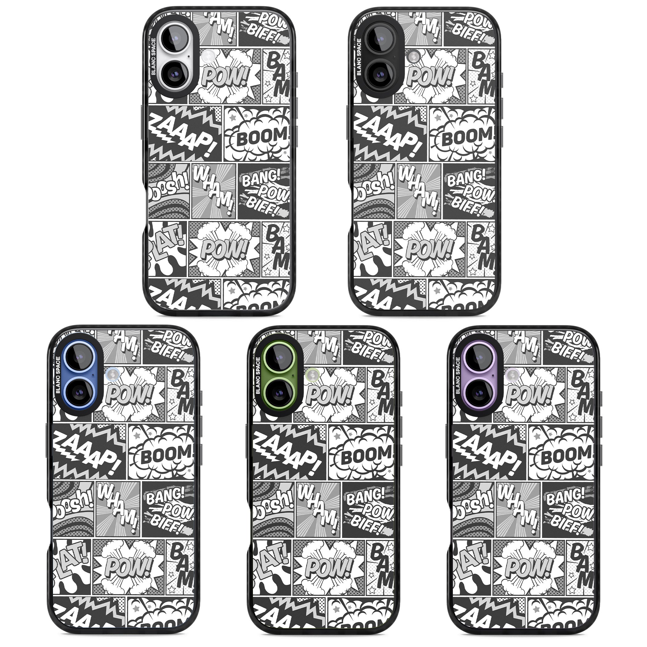 Onomatopoeia (Black & White) iPhone 17 Impact Black Phone Case APT Impact Protection