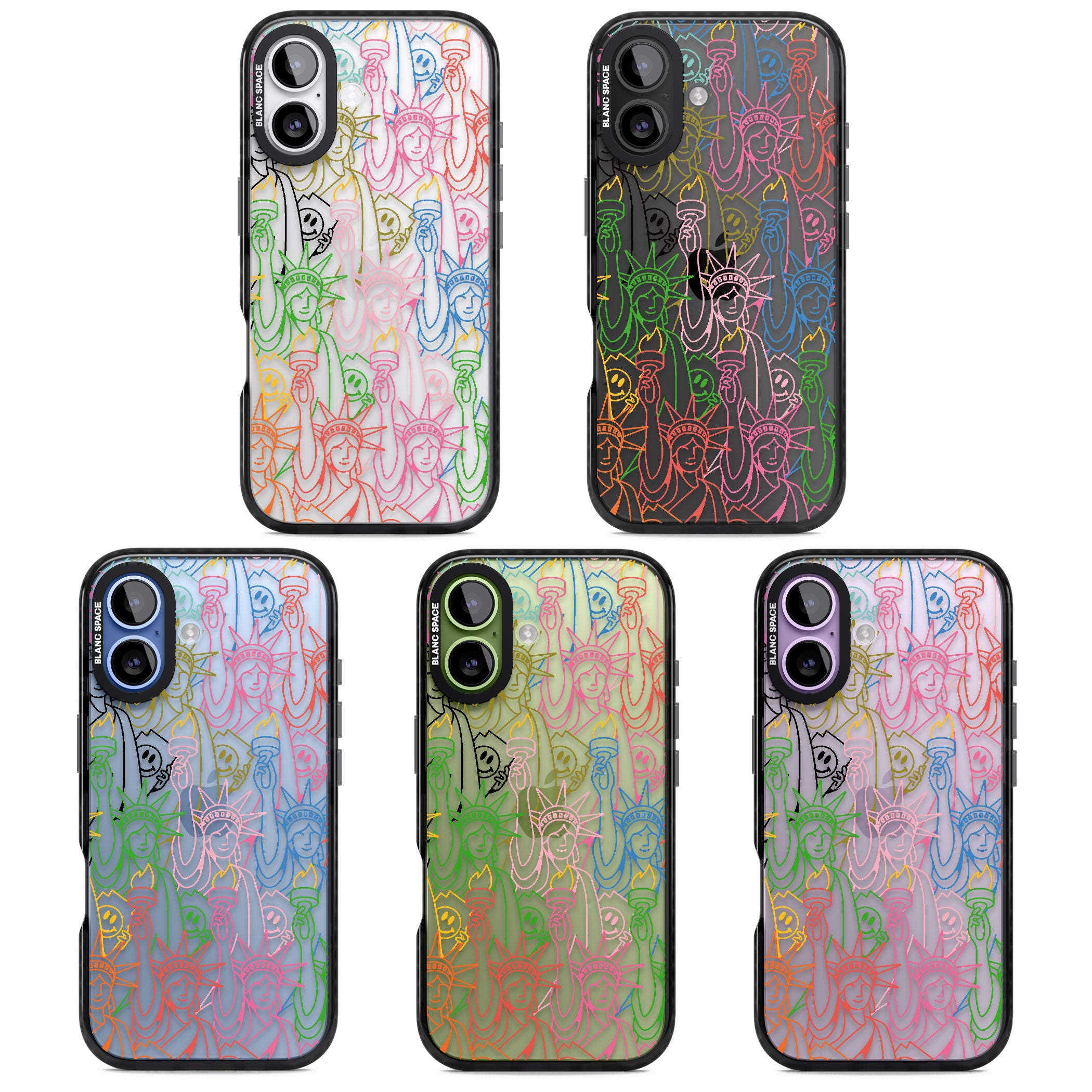 Multicolour Liberty Line Pattern iPhone 17 Impact Black Phone Case APT Impact Protection