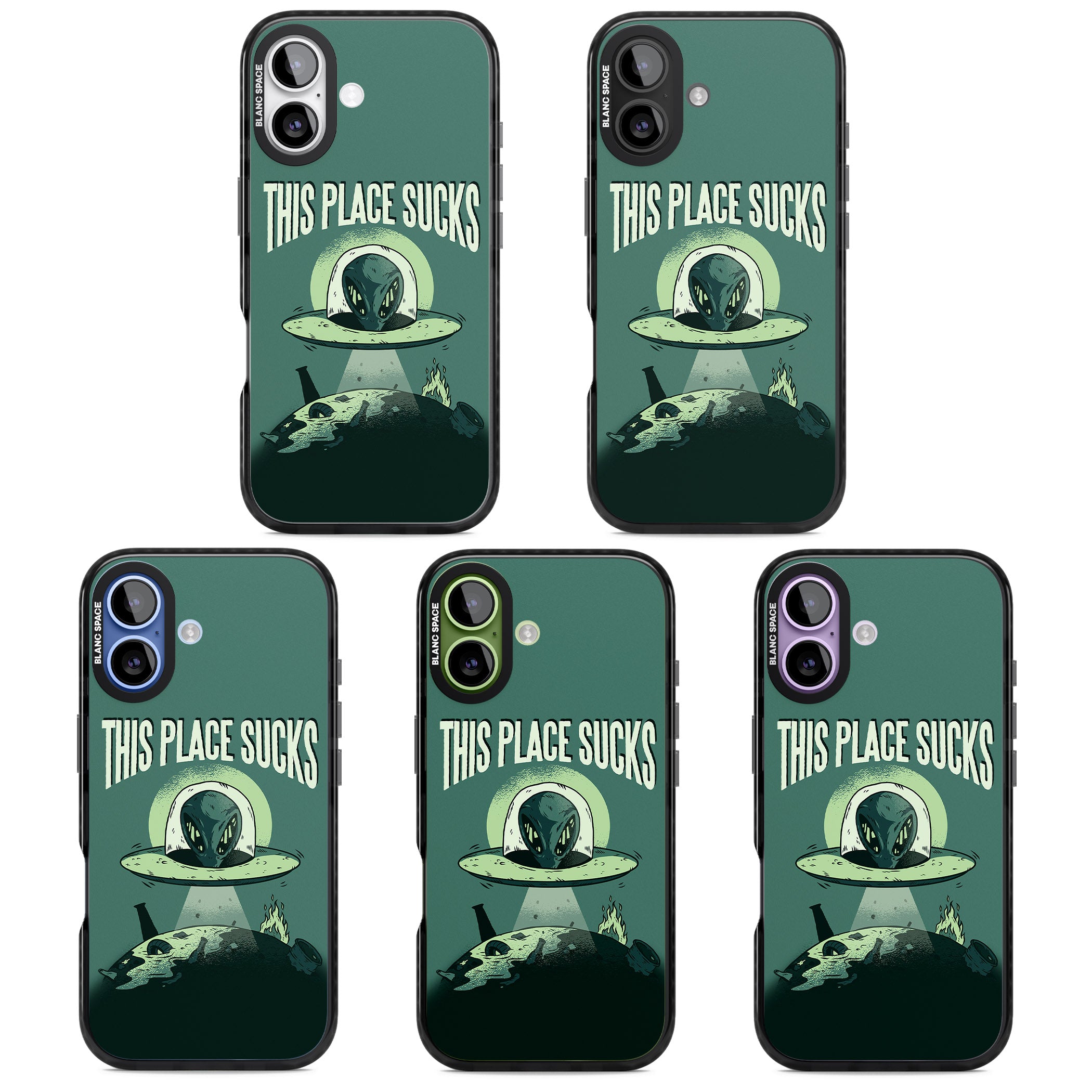 Earth Sucks iPhone 17 Impact Black Phone Case APT Impact Protection