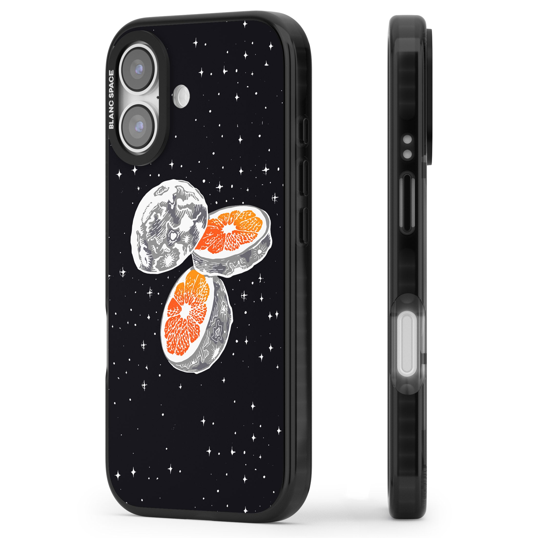 Blood Orange Moon iPhone 17 Impact Black Phone Case Side Profile
