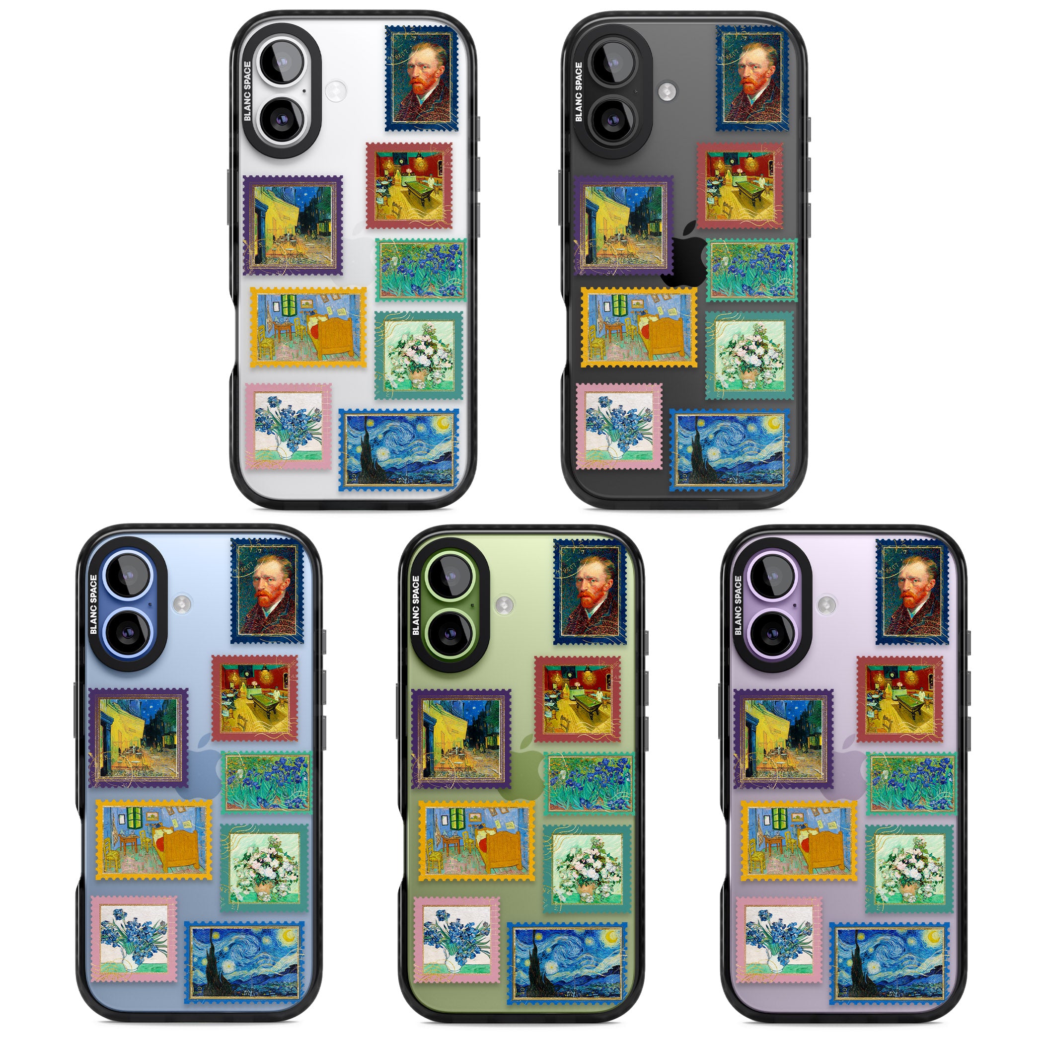 Colourful Vintage Art Stamps iPhone 17 Impact Black Phone Case APT Impact Protection