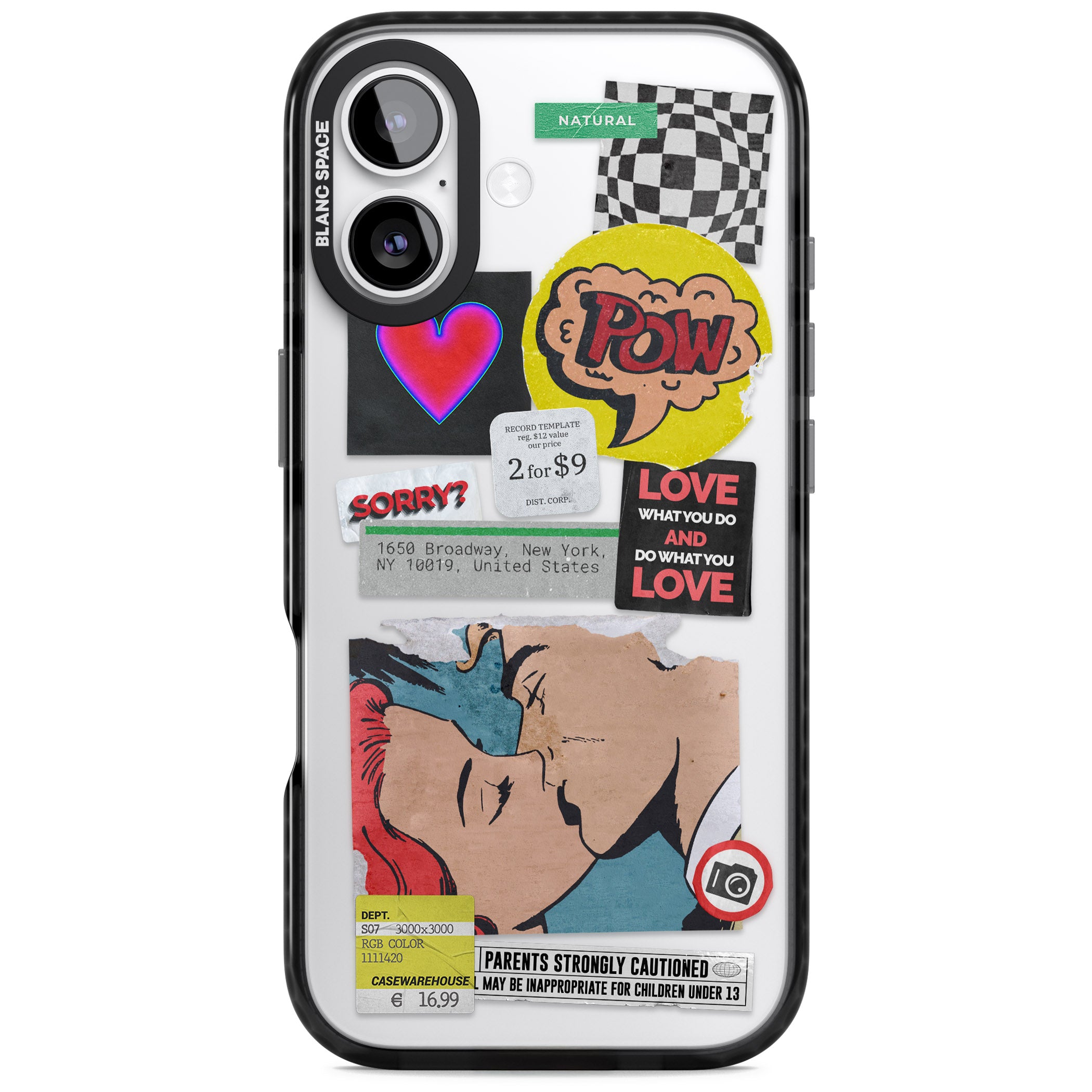 Retro Sticker Mix iPhone 17 Impact Black Phone Case