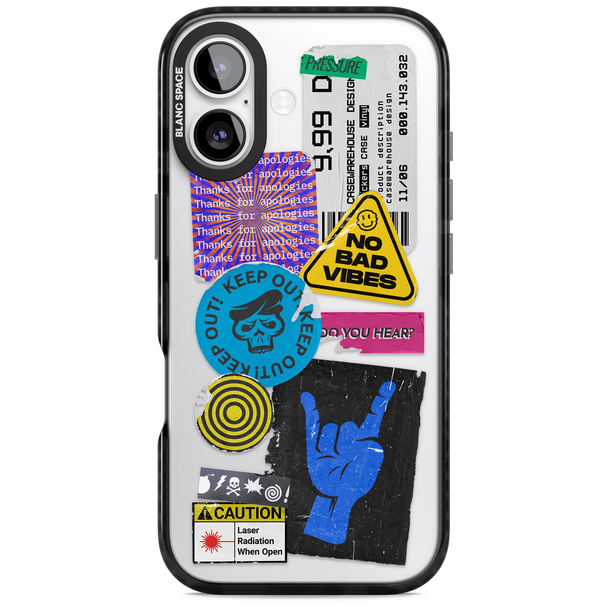 No Bad Vibes Sticker Mix iPhone 17 Impact Black Phone Case
