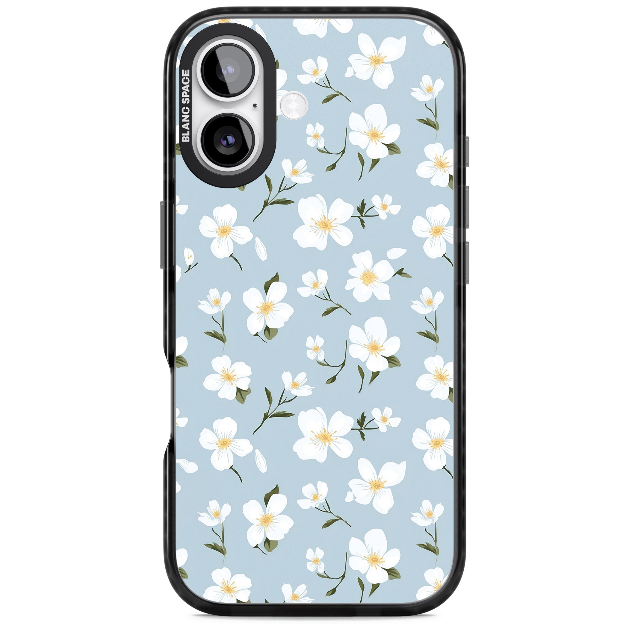 Soft White Blossoms iPhone 17 Impact Black Phone Case