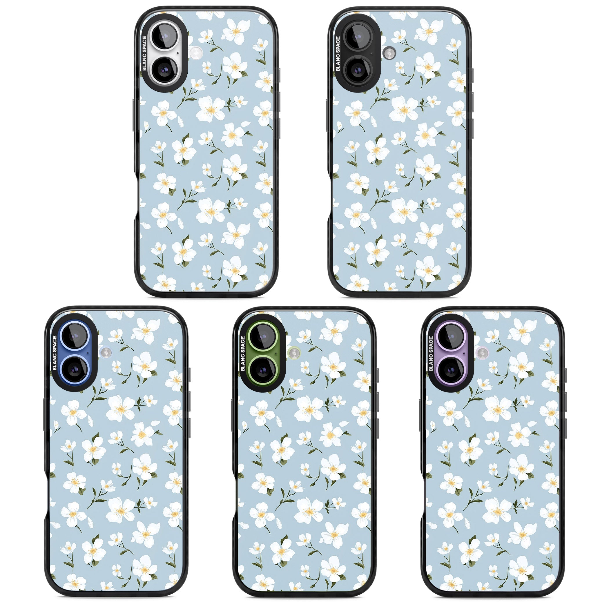Soft White Blossoms iPhone 17 Impact Black Phone Case APT Impact Protection