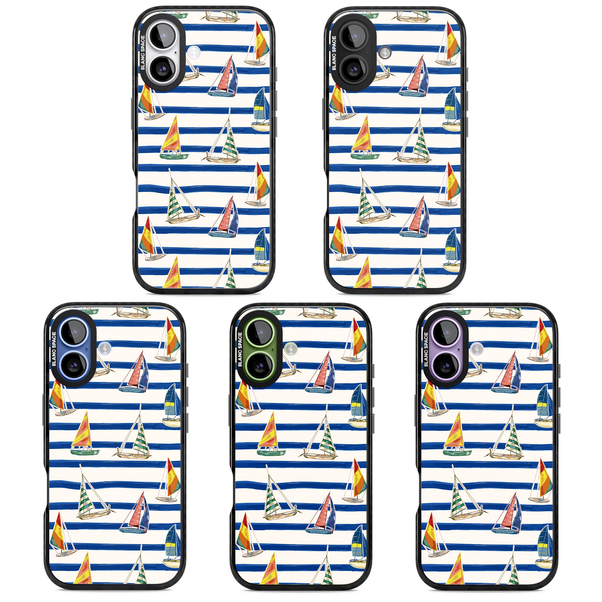 Coastal Sailboats iPhone 17 Impact Black Phone Case APT Impact Protection