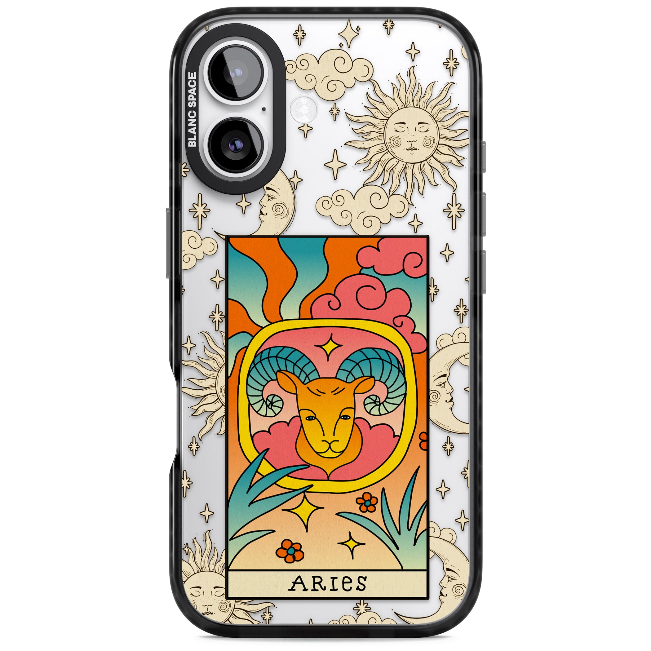 Celestial Zodiac Aries iPhone 17 Impact Black Phone Case