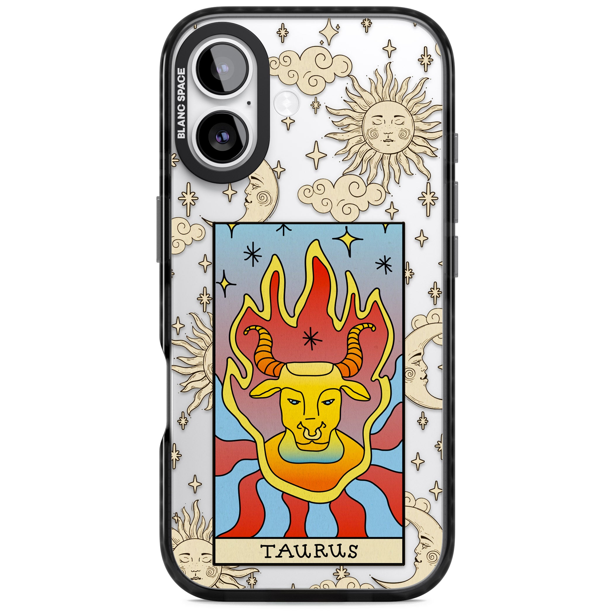 Celestial Zodiac Taurus iPhone 17 Impact Black Phone Case