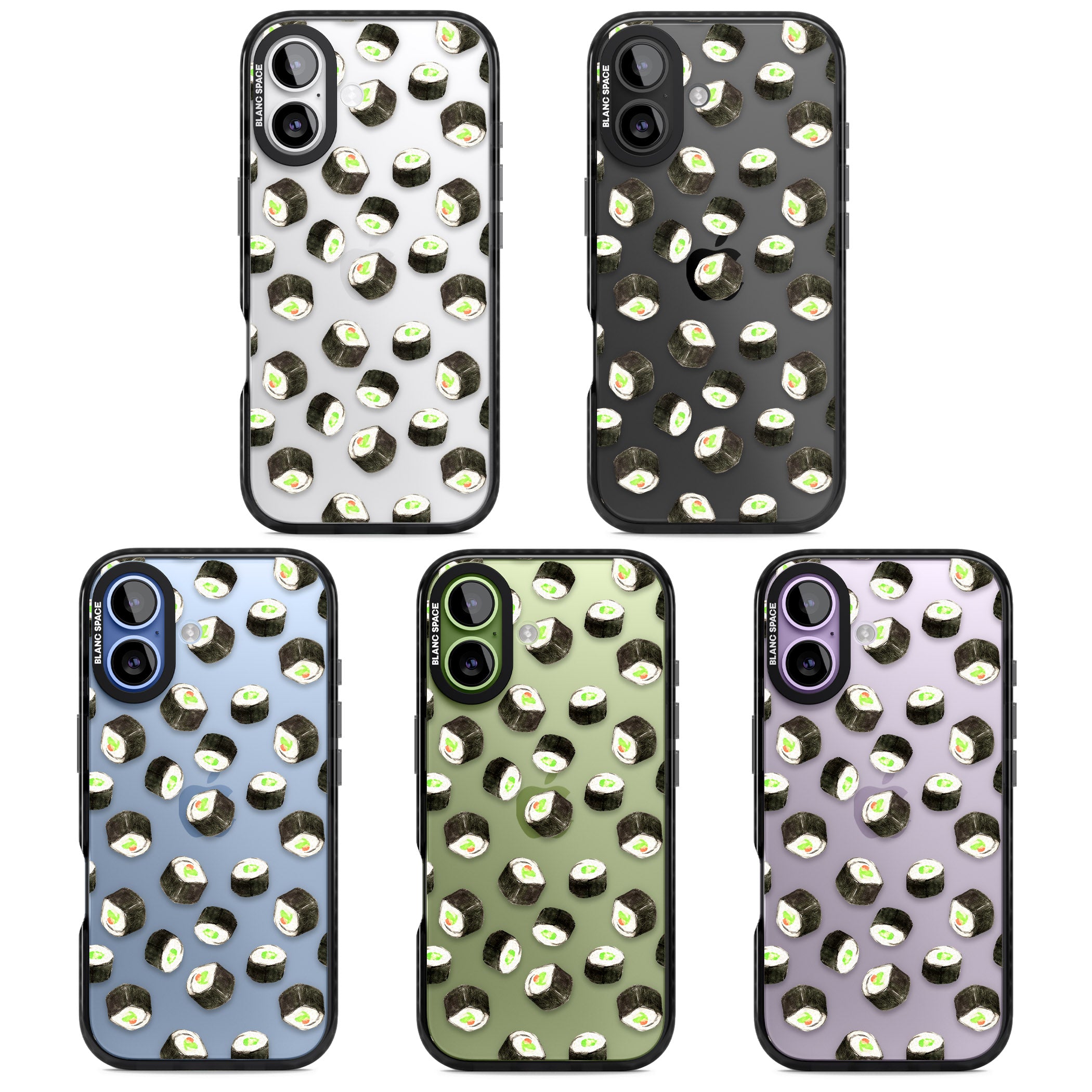 Sushi Pattern iPhone 17 Impact Black Phone Case APT Impact Protection