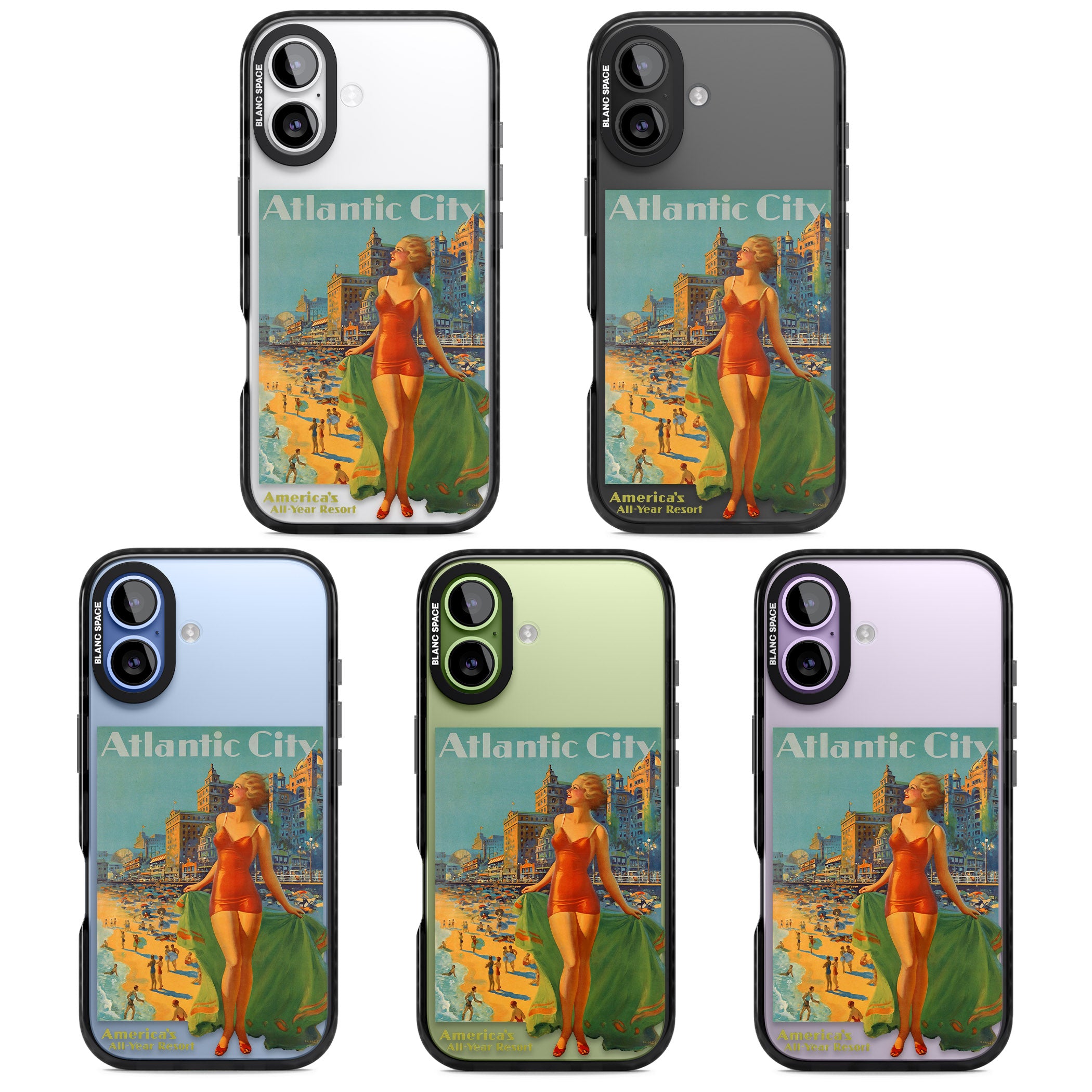 Atlantic City Vacation Poster iPhone 17 Impact Black Phone Case APT Impact Protection