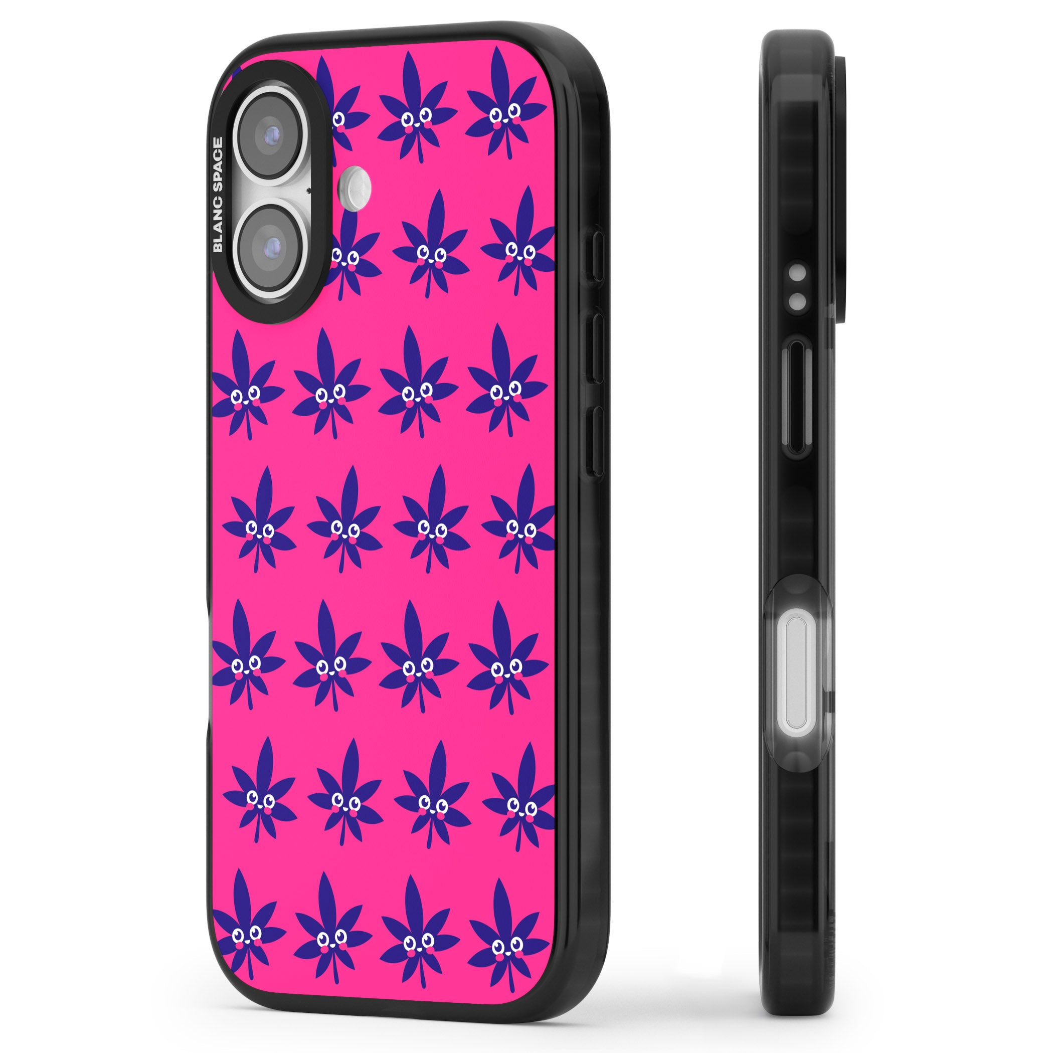 Pink Sativa iPhone 17 Impact Black Phone Case Side Profile