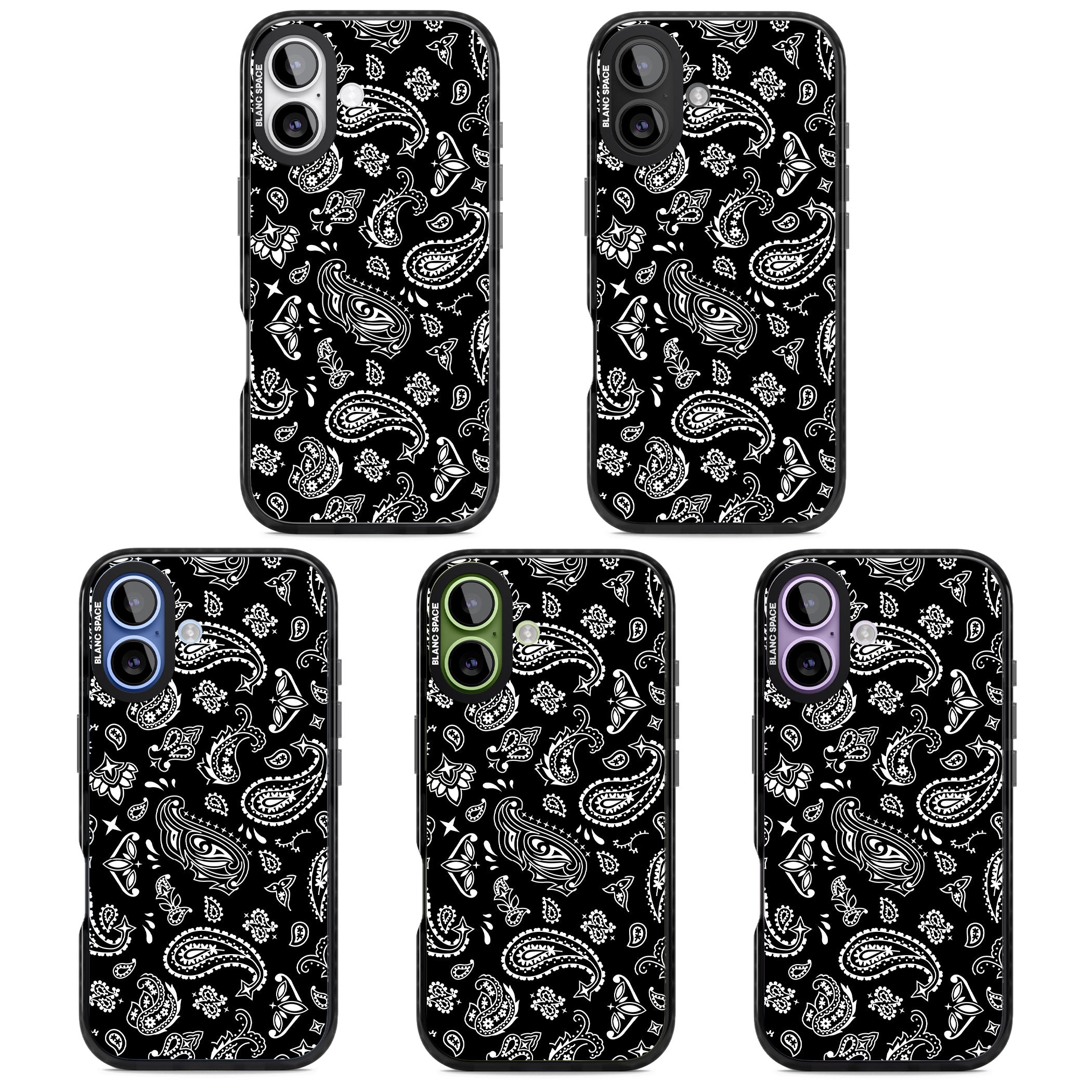 Black Bandana iPhone 17 Impact Black Phone Case APT Impact Protection