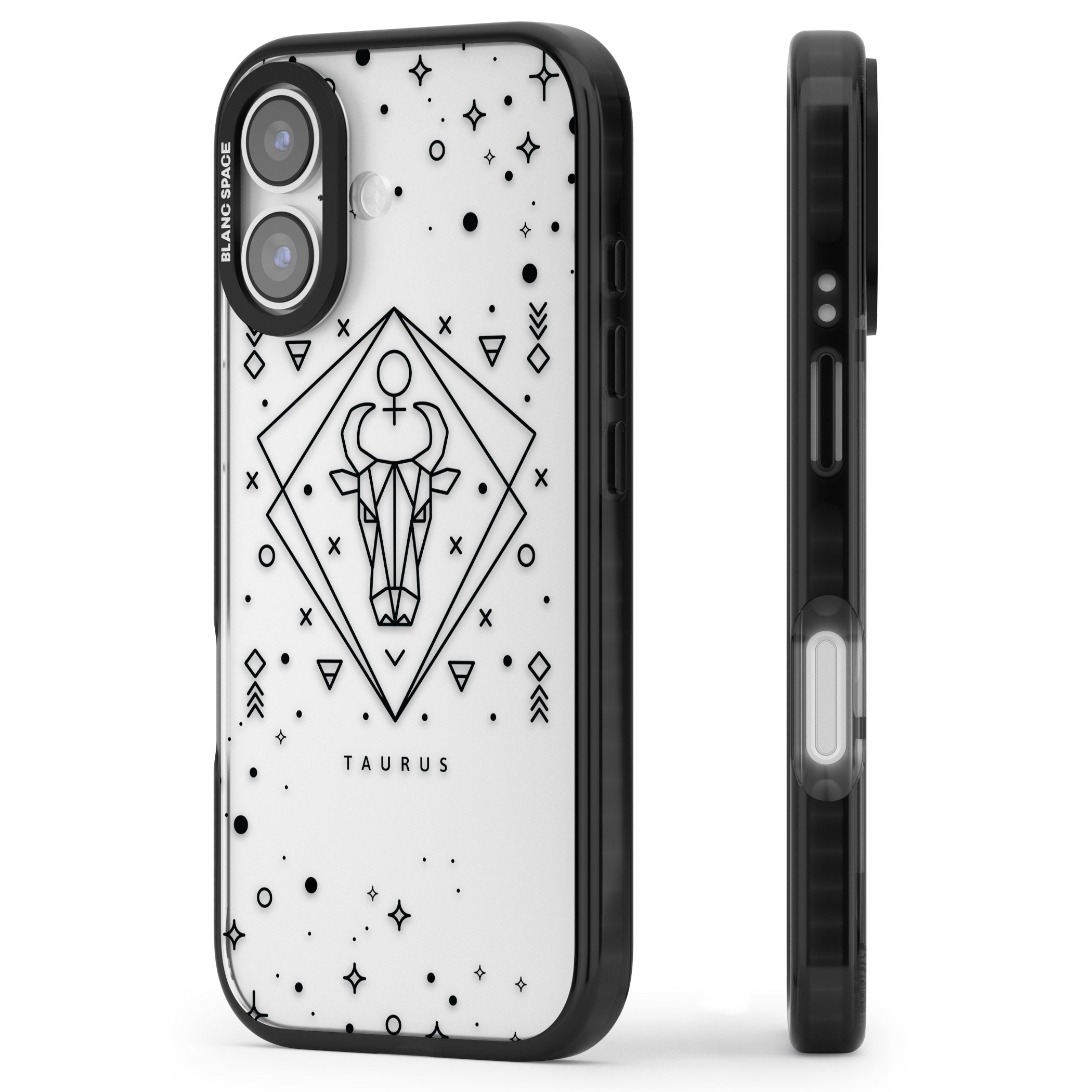 Taurus Emblem iPhone 17 Impact Black Phone Case Side Profile