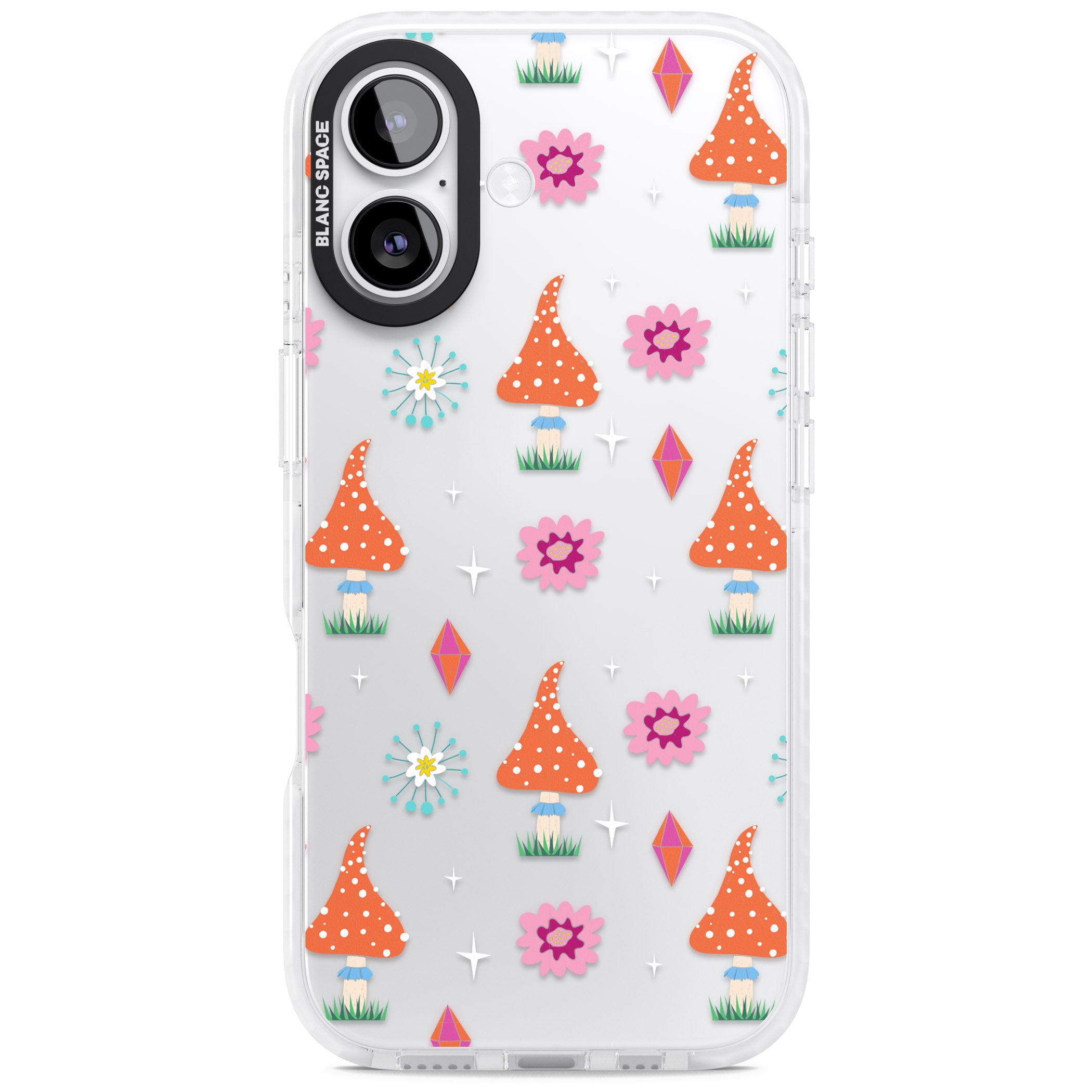 Boho Celestial Mushroom Crystal iPhone 17 Impact Clear Phone Case